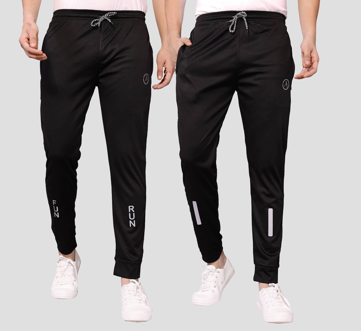 Anand Multicolor Lycra Men's Joggers ( Pack of 2 ) - Track Pants | Buy online on ZillyBuy