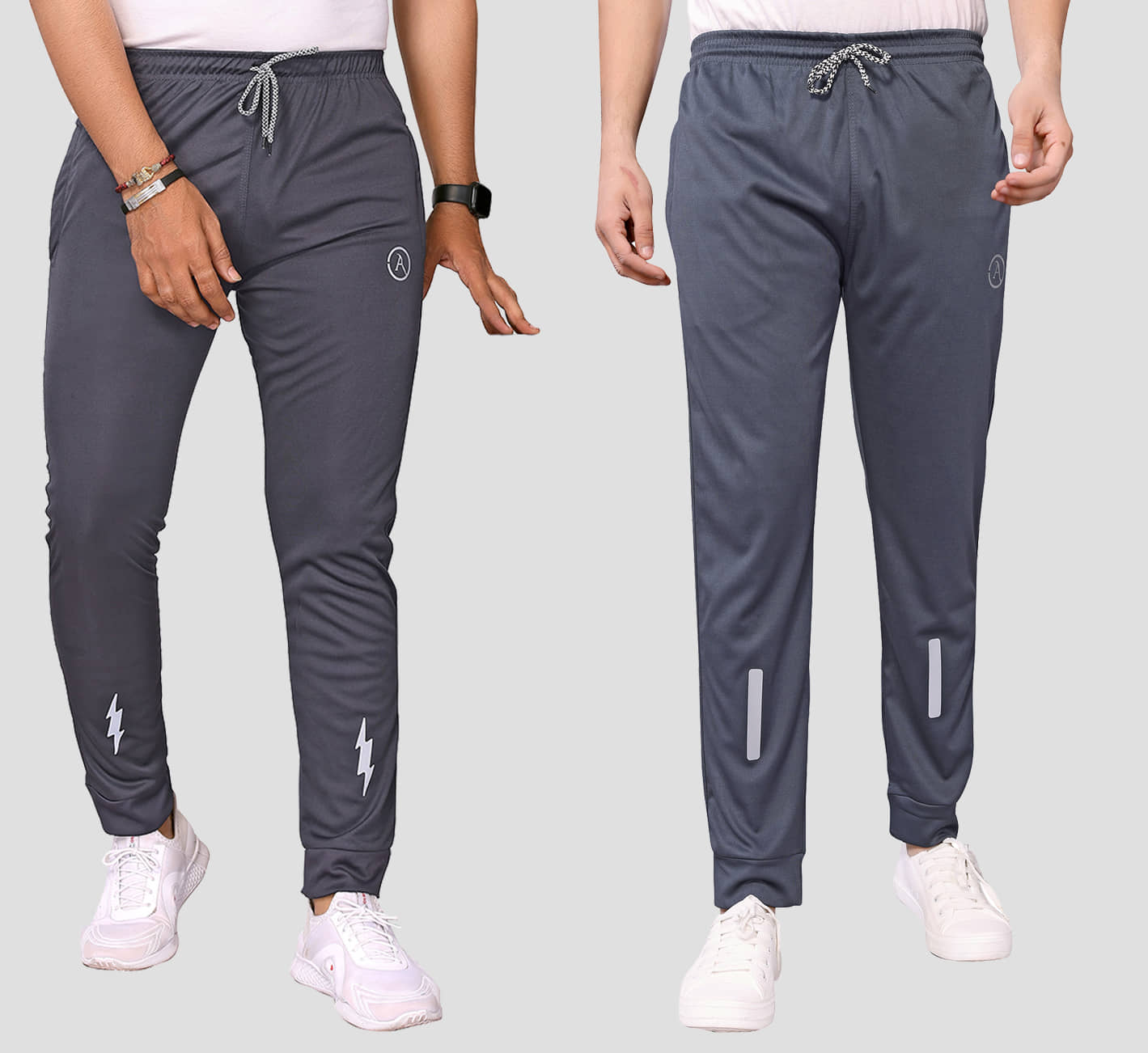 Anand Multicolor Lycra Men's Joggers ( Pack of 2 ) - Track Pants | Buy online on ZillyBuy