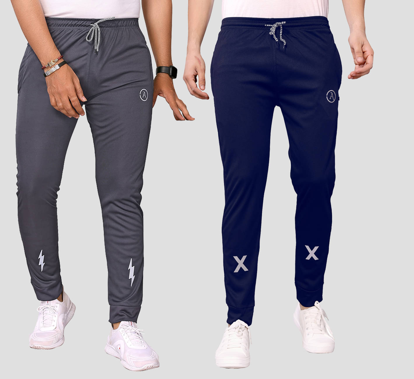 Anand Multicolor Lycra Men's Joggers ( Pack of 2 ) Anand Multicolor Lycra Men's Joggers ( Pack of 2 )