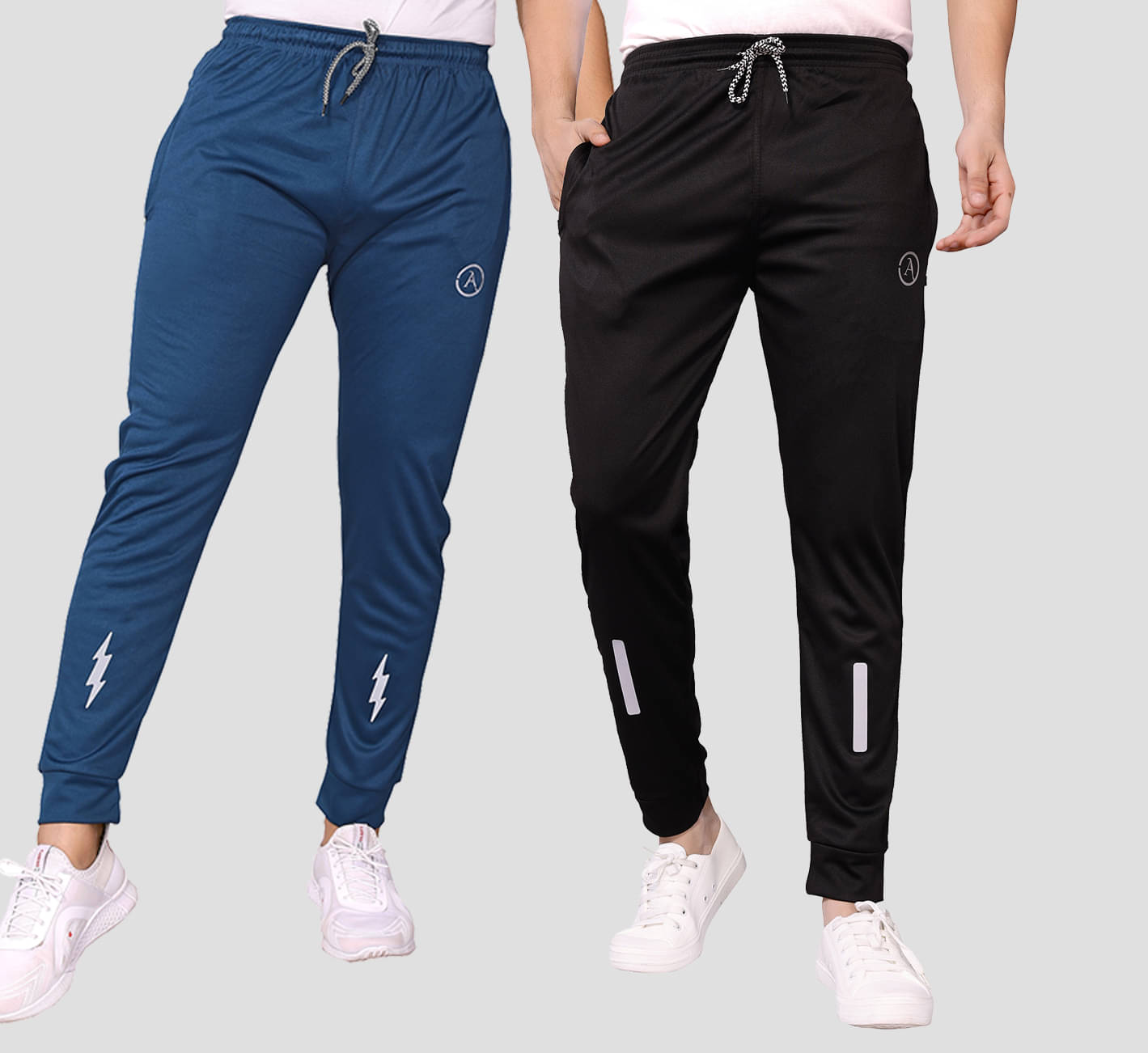 Anand Multicolor Lycra Men's Joggers ( Pack of 2 ) Anand Multicolor Lycra Men's Joggers ( Pack of 2 )