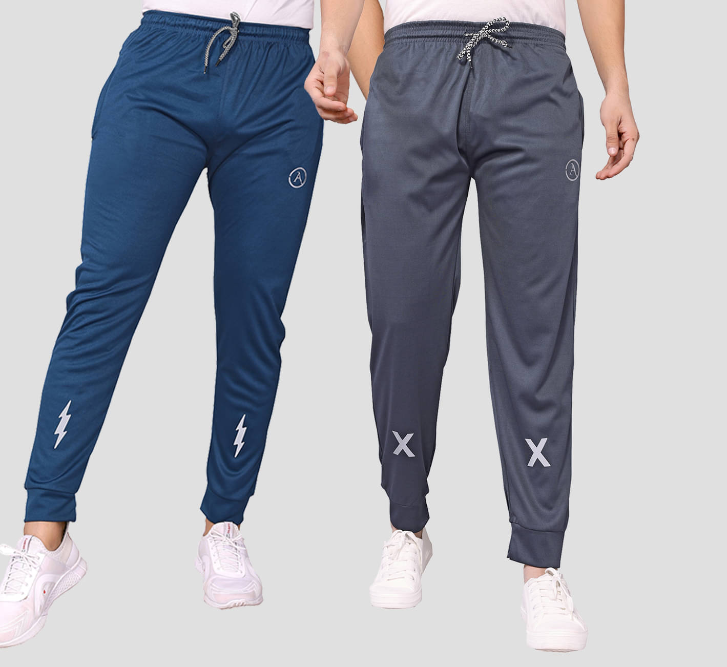 Anand Multicolor Lycra Men's Joggers ( Pack of 2 ) Anand Multicolor Lycra Men's Joggers ( Pack of 2 )