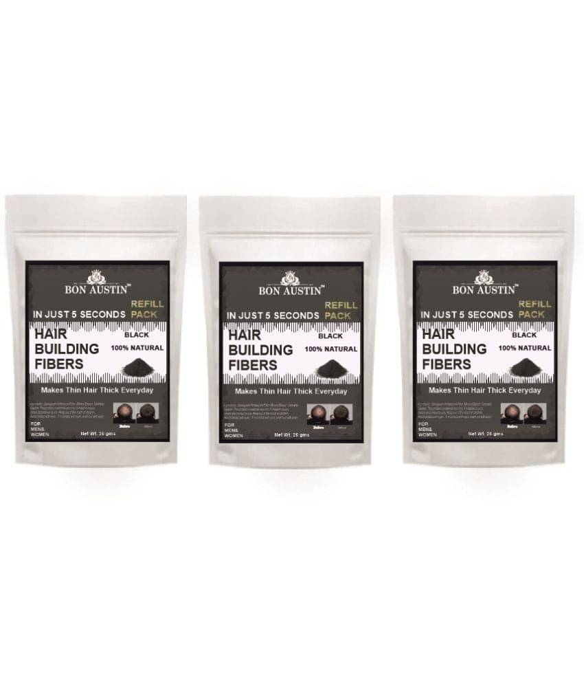Bon Austin Hair Building Fiber Instant Fuller Hair Refill Pack (Black) 25 gm Pack of 3 Bon Austin Hair Building Fiber Instant Fuller Hair Refill Pack (Black) 25 gm Pack of 3