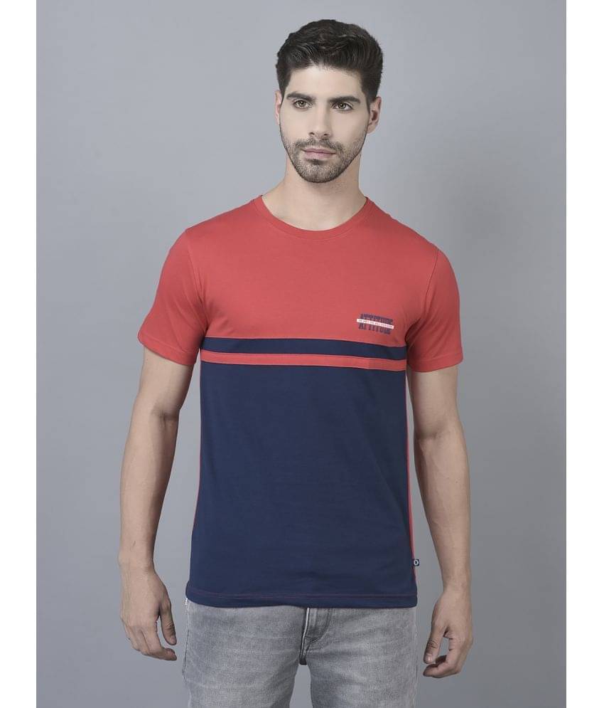     			Dollar Cotton Blend Regular Fit Colorblock Half Sleeves Men's T-Shirt - Red ( Pack of 1 )
