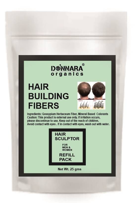 Donnara Organics Hair Building Fiber Instant Fuller Hair Refill Pack (Black) 25 gm Donnara Organics Hair Building Fiber Instant Fuller Hair Refill Pack (Black) 25 gm