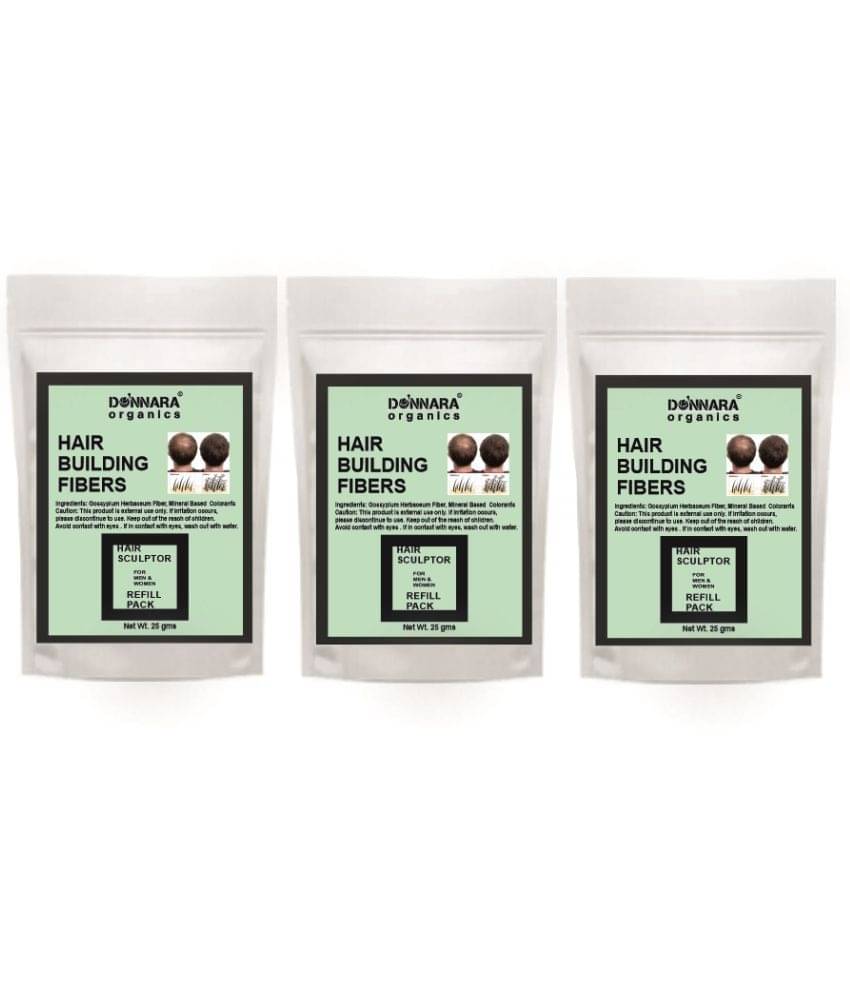 Donnara Organics Hair Building Fiber Instant Fuller Hair Refill Pack (Black) 25 gm Pack of 3 Donnara Organics Hair Building Fiber Instant Fuller Hair Refill Pack (Black) 25 gm Pack of 3