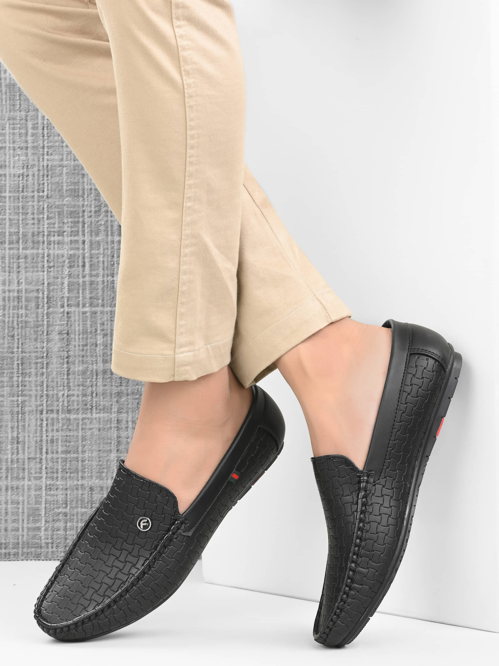 Footloose Black Men's Slip on - Formal Shoes | Buy online on ZillyBuy