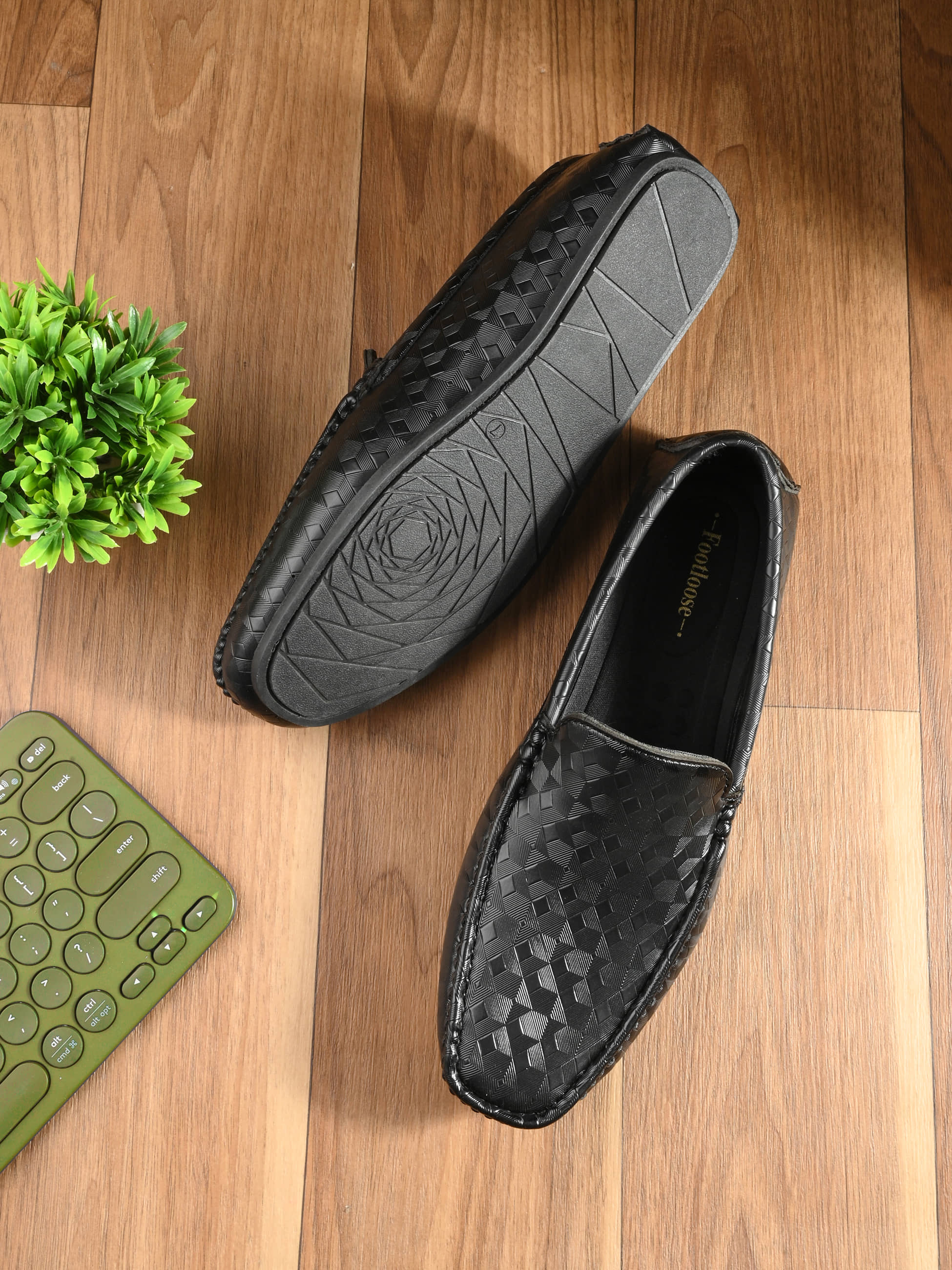 Footloose Black Men's Slip on - Formal Shoes | Buy online on ZillyBuy