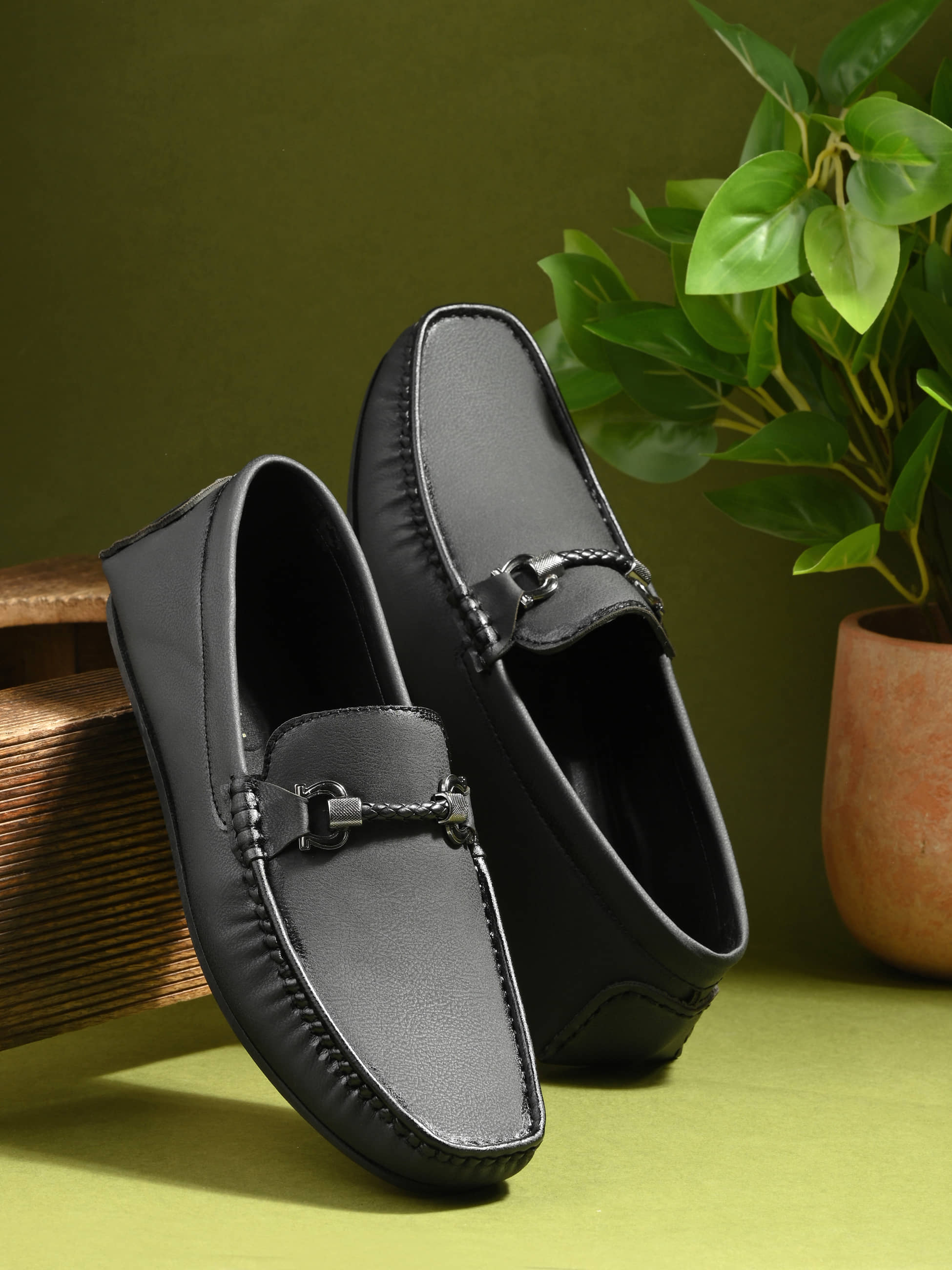 Footloose Black Men's Slip on - Formal Shoes | Buy online on ZillyBuy