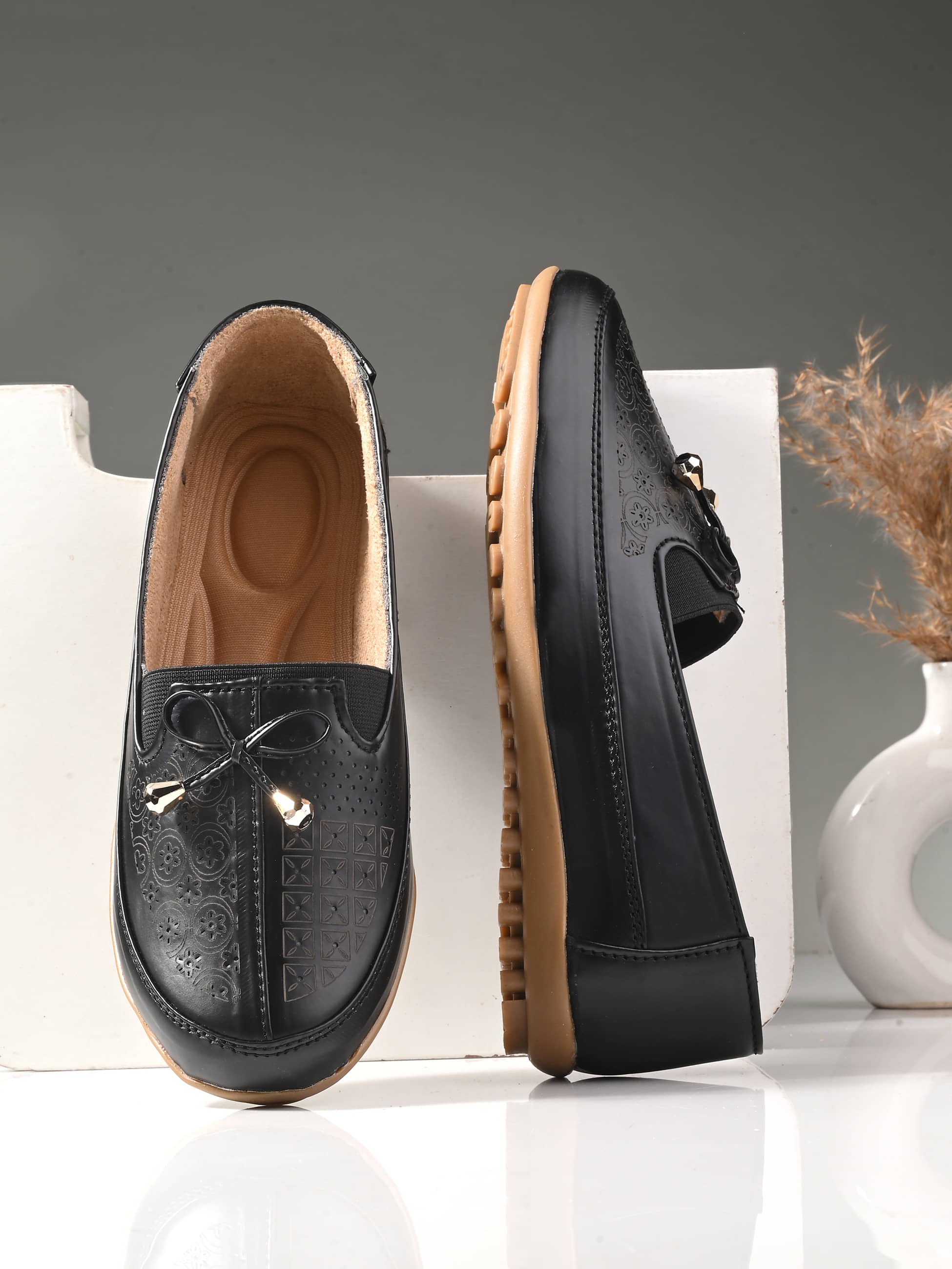 Footloose Black Women's Loafers - Casual Shoes | Buy online on ZillyBuy