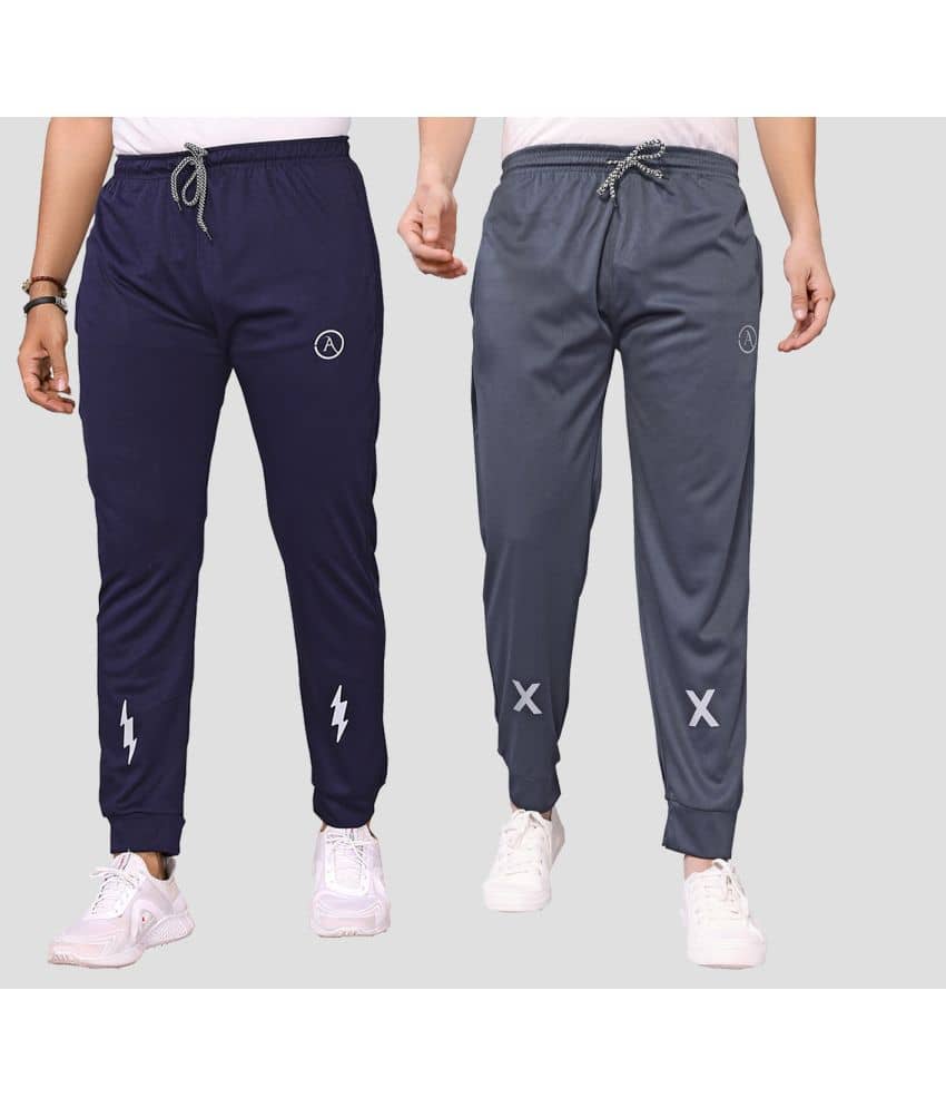 Kashvi Multicolor Lycra Men's Joggers ( Pack of 2 ) - Track Pants | Buy online on ZillyBuy