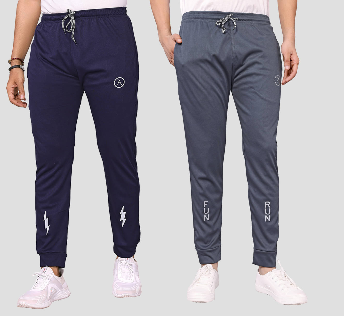     			Kashvi Multicolor Lycra Men's Joggers ( Pack of 2 )