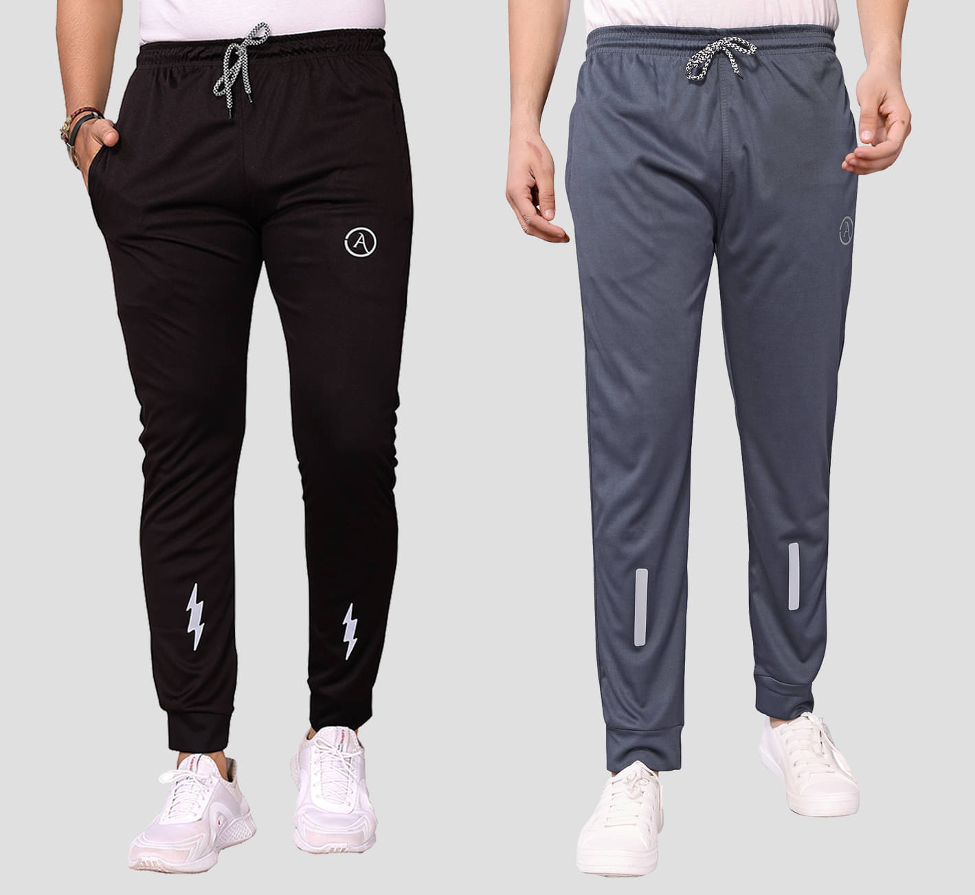 Kashvi Multicolor Lycra Men's Joggers ( Pack of 2 ) Kashvi Multicolor Lycra Men's Joggers ( Pack of 2 )