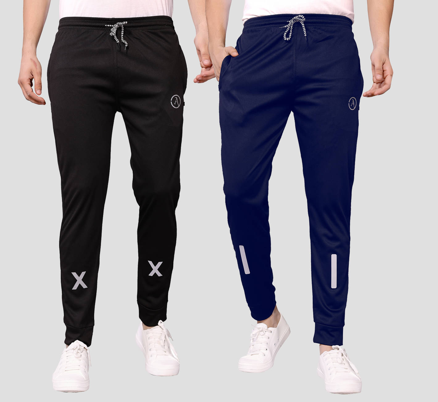    			Kashvi Multicolor Lycra Men's Joggers ( Pack of 2 )