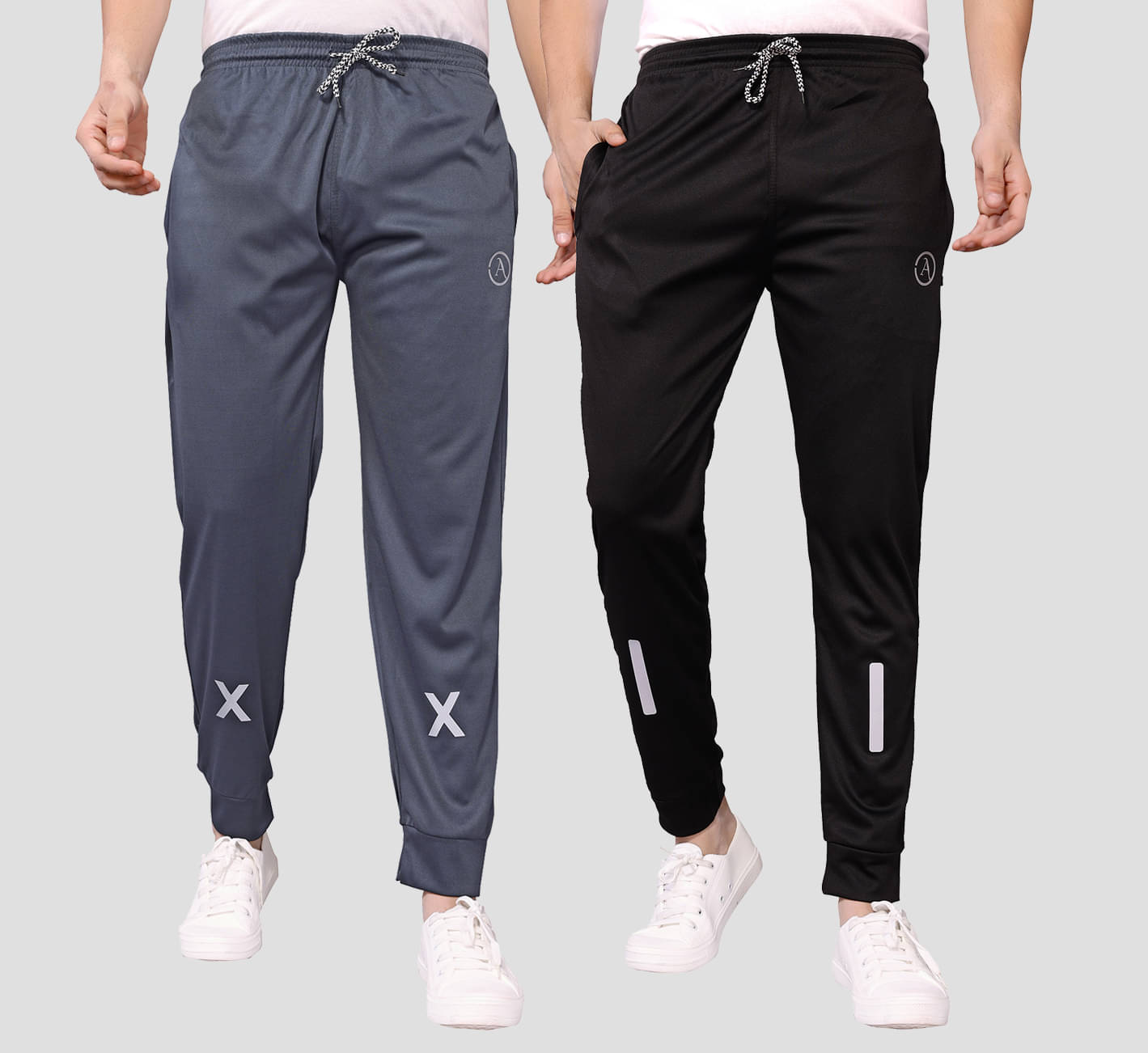     			Kashvi Multicolor Lycra Men's Joggers ( Pack of 2 )
