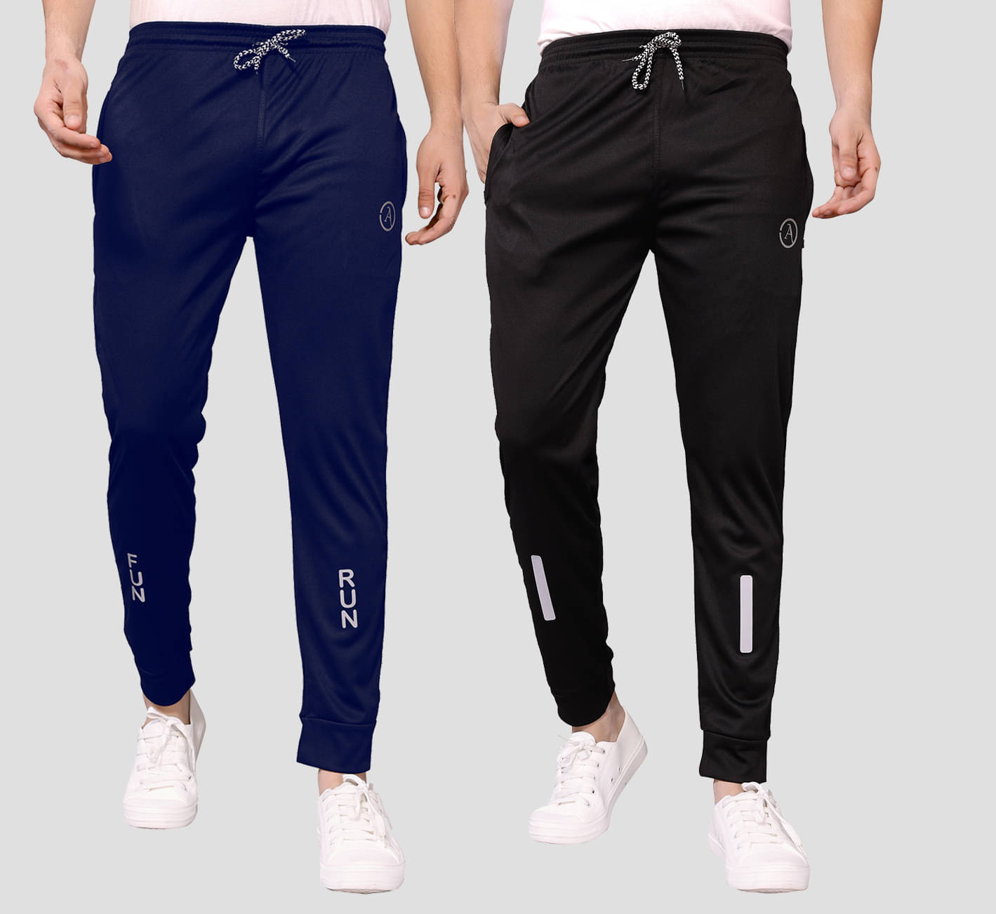     			Kashvi Multicolor Lycra Men's Joggers ( Pack of 2 )