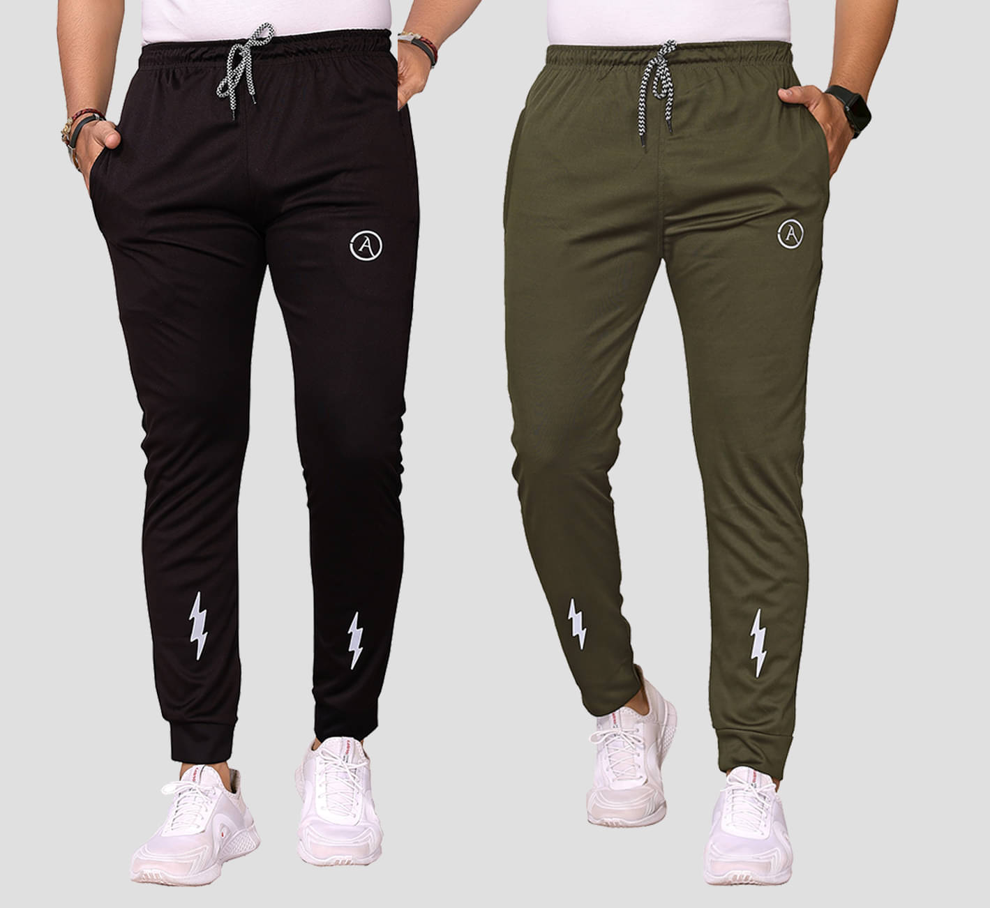     			Kashvi Multicolor Lycra Men's Joggers ( Pack of 2 )