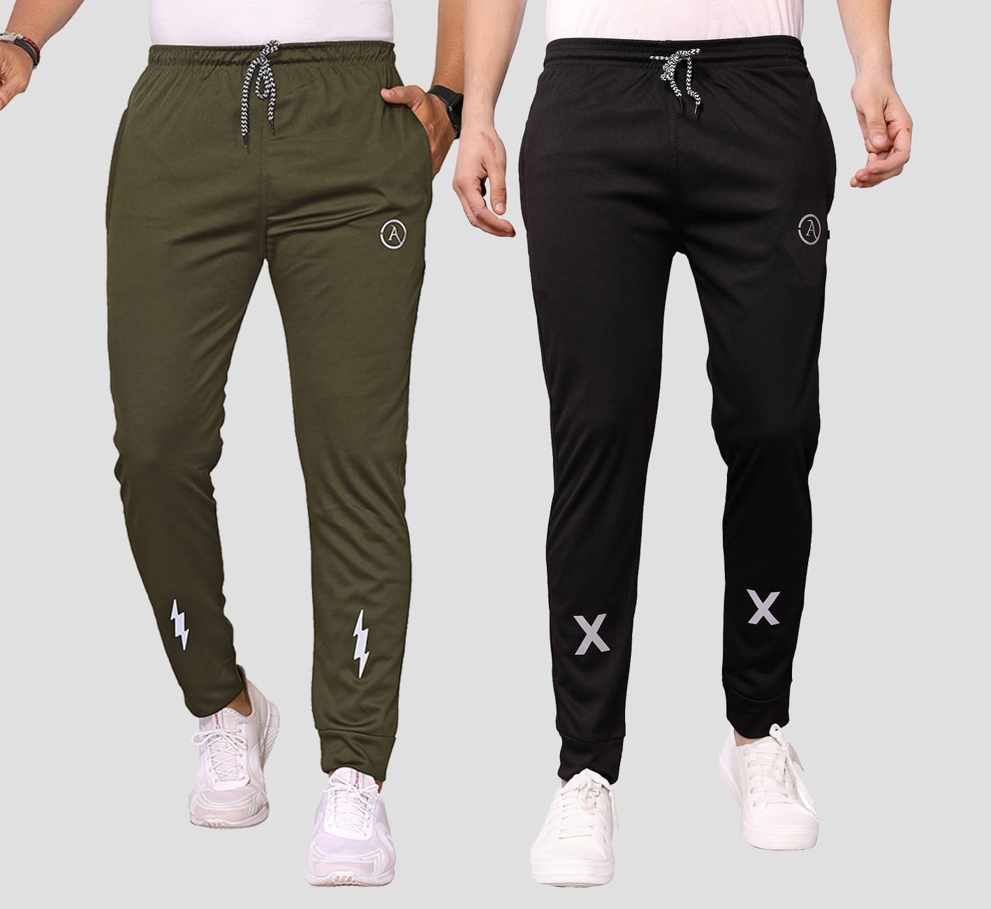 Kashvi Multicolor Lycra Men's Joggers ( Pack of 2 ) Kashvi Multicolor Lycra Men's Joggers ( Pack of 2 )