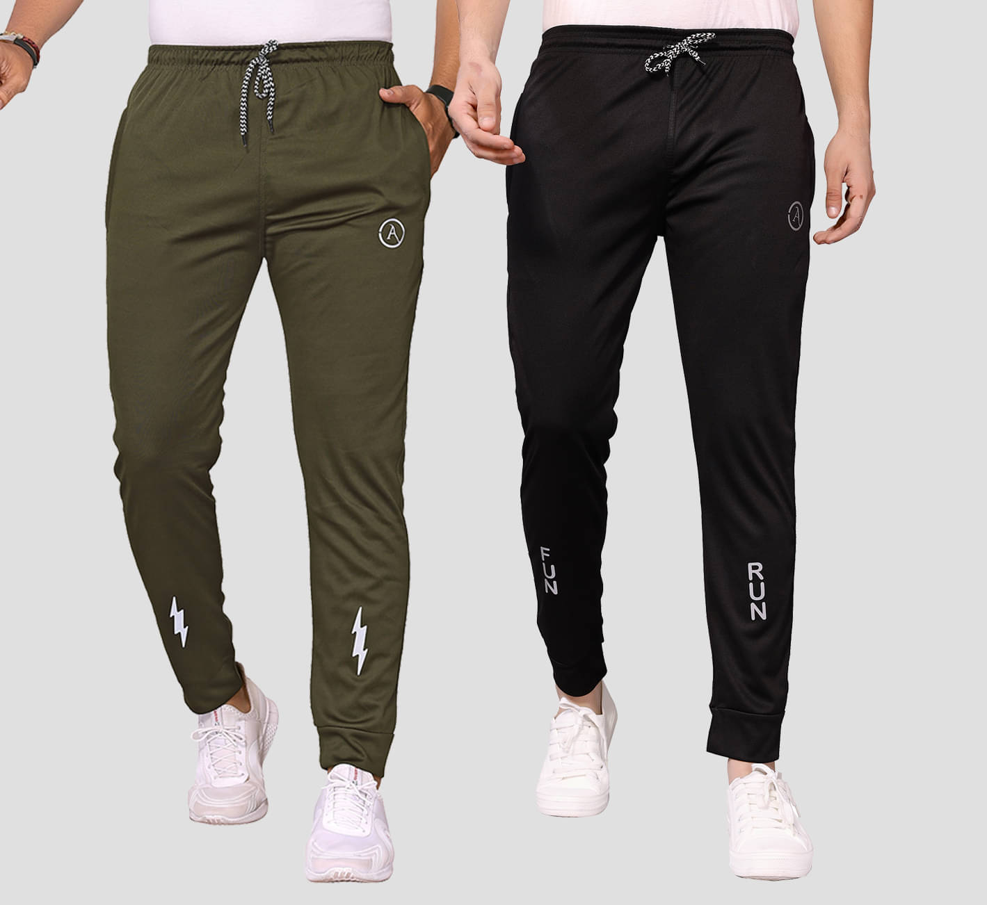 Kashvi Multicolor Lycra Men's Joggers ( Pack of 2 ) Kashvi Multicolor Lycra Men's Joggers ( Pack of 2 )