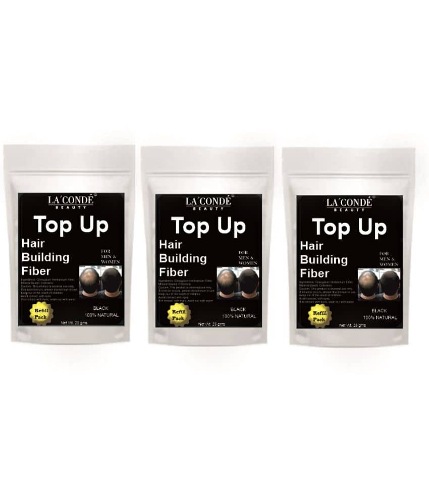 La'Conde Hair Building Fiber Instant Fuller Hair (Black) 25 gm Pack of 3