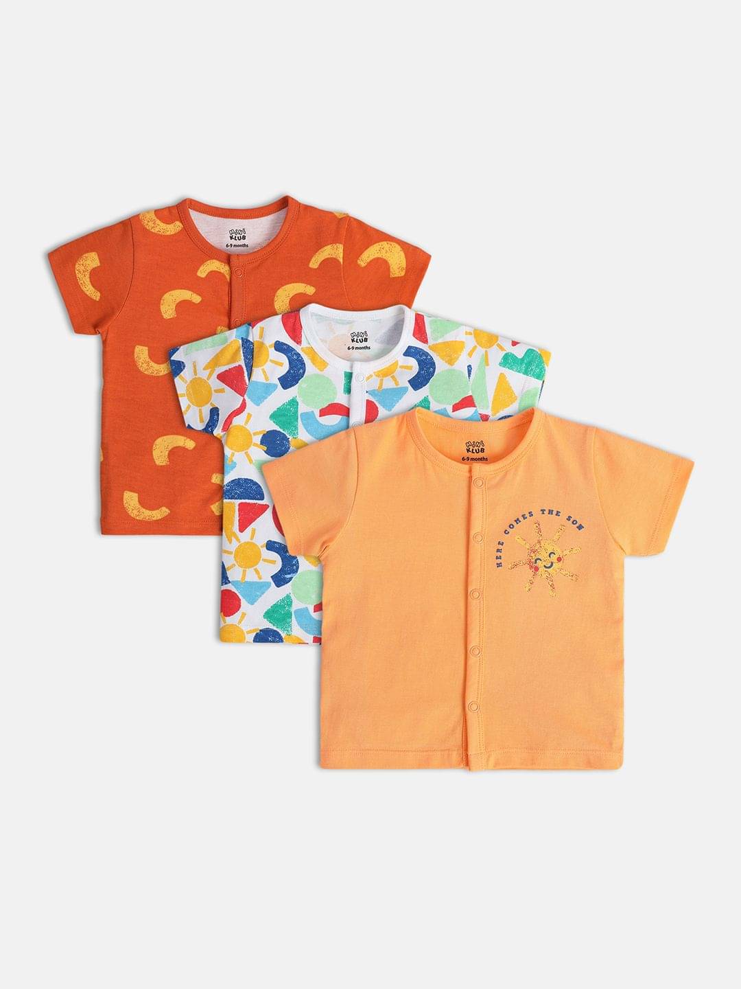     			MINI KLUB Pack of 3 Baby Boys Cotton Top ( Multi )