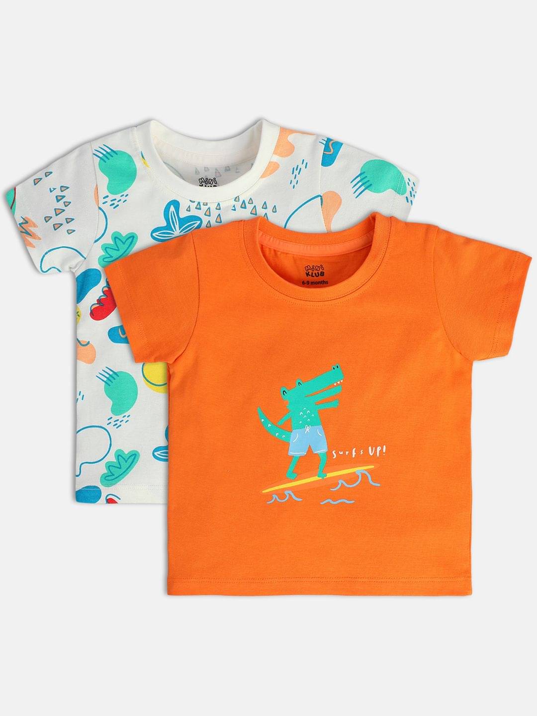     			MINI KLUB Pack of 2 Baby Boys Cotton T-Shirt ( Multi )