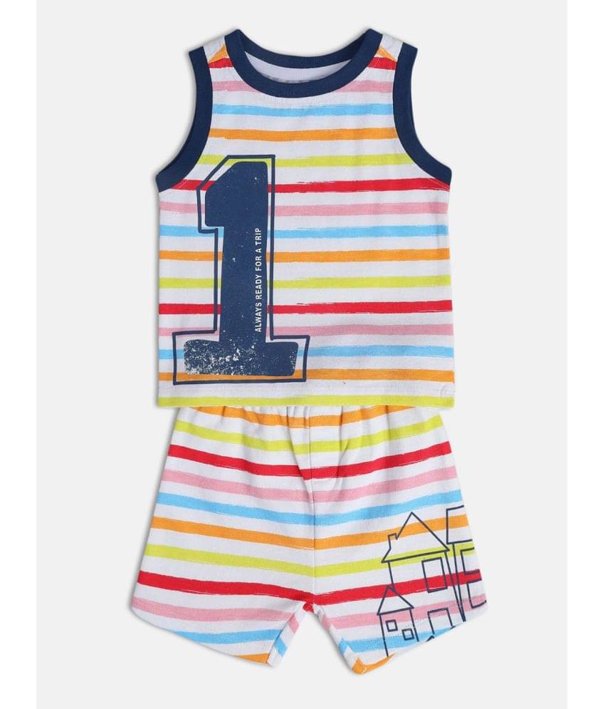     			MINI KLUB Pack of 2 Baby Boys Cotton T-Shirt & Shorts ( White )