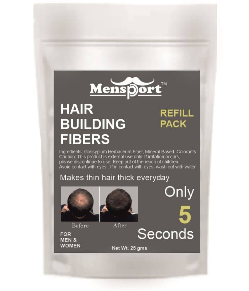 Mensport Hair Building Fiber Instant Fuller Hair Refill Pack (Black) 25 gm