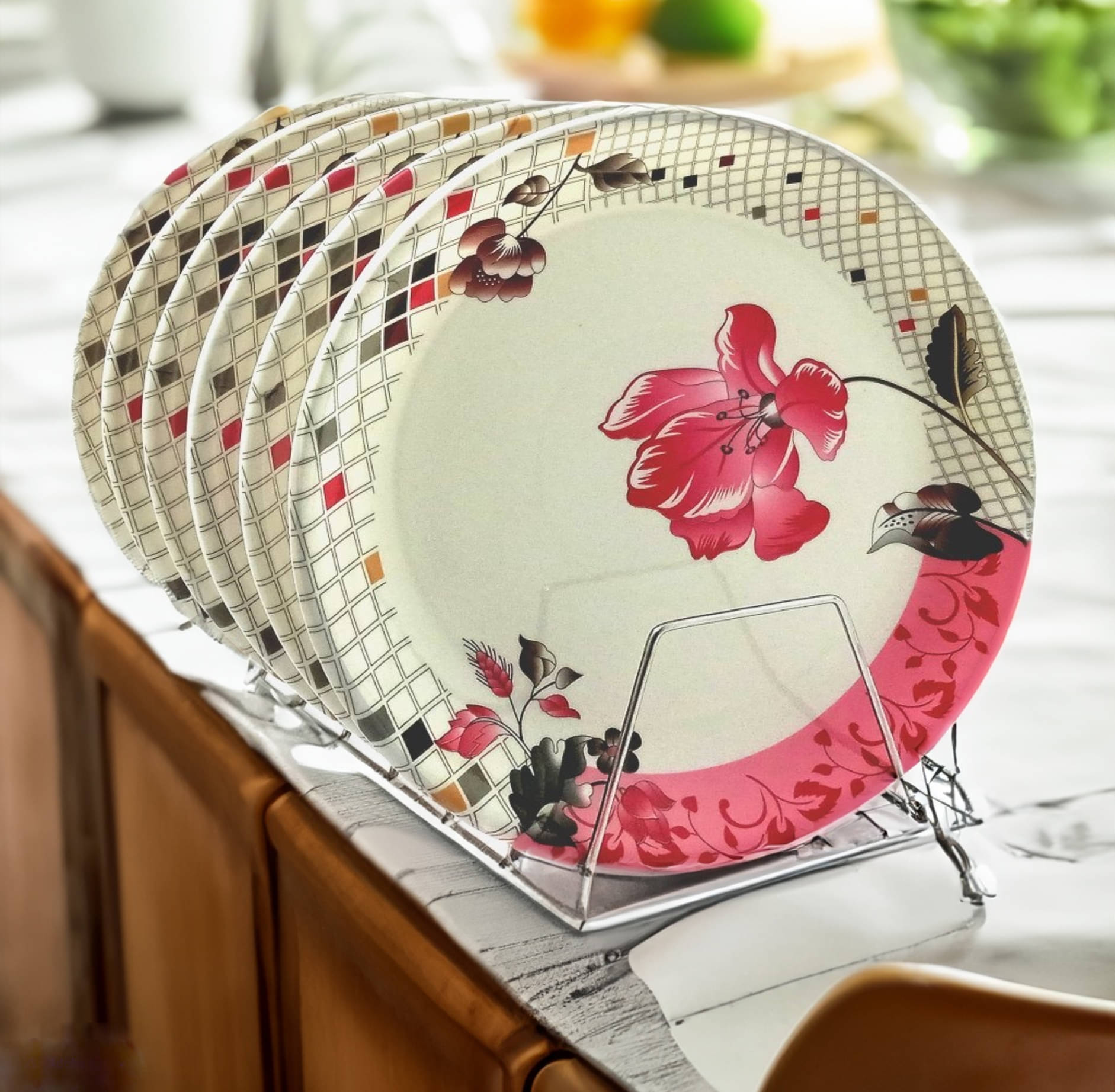 kitchrox 6 Pcs Melamine Multi Color Full Plate kitchrox 6 Pcs Melamine Multi Color Full Plate