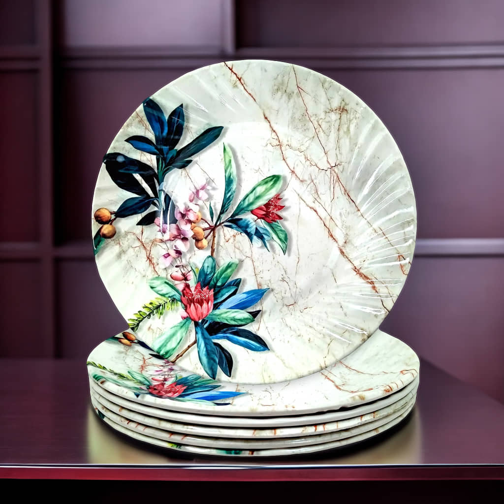 kitchrox 6 Pcs Melamine Multi Color Half Plate