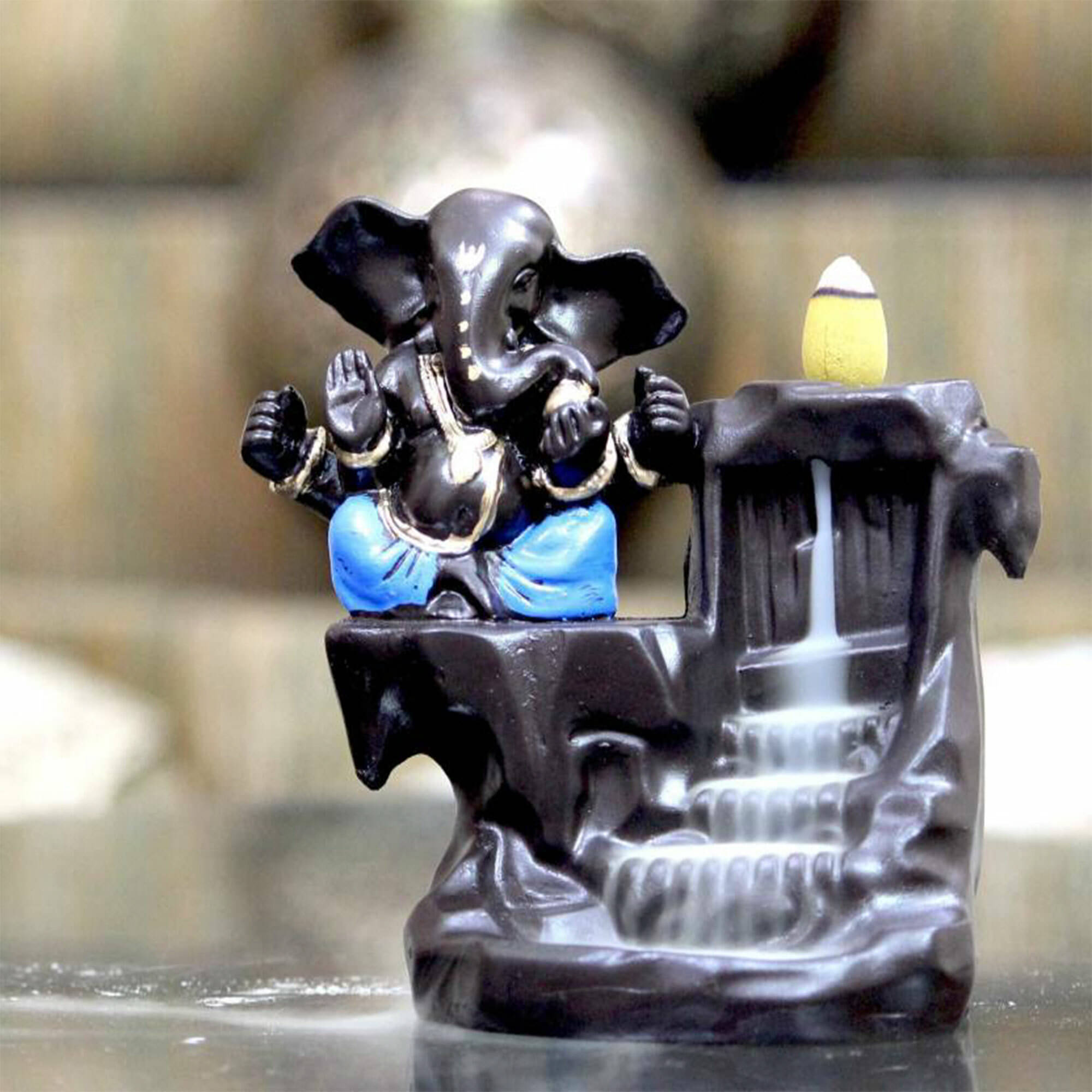 BECKON VENTURE Backflow Ganesha Showpiece 14 cm - Pack of 1 BECKON VENTURE Backflow Ganesha Showpiece 14 cm - Pack of 1