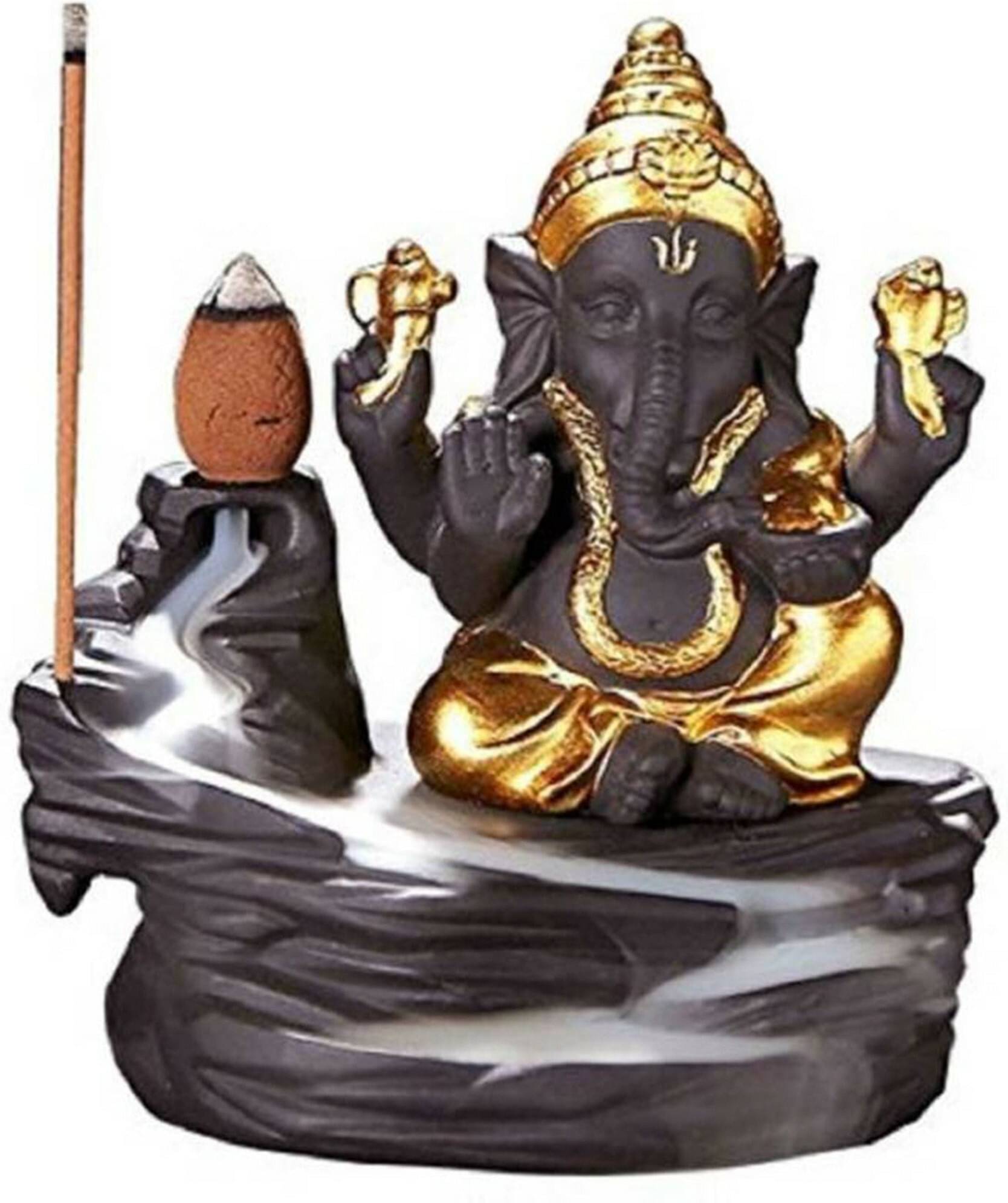 BECKON VENTURE Backflow Ganesha Showpiece 9.5 cm - Pack of 1 BECKON VENTURE Backflow Ganesha Showpiece 9.5 cm - Pack of 1