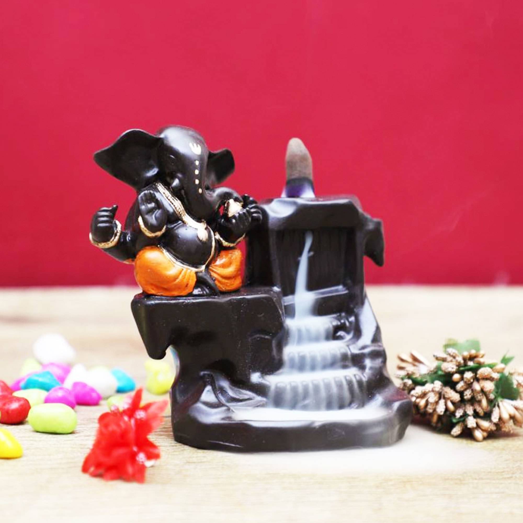 BECKON VENTURE Backflow Ganesha Showpiece 18 cm - Pack of 1 BECKON VENTURE Backflow Ganesha Showpiece 18 cm - Pack of 1