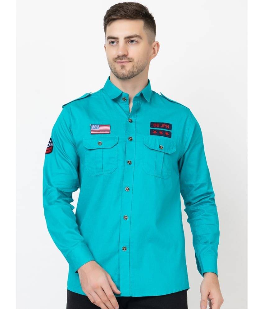 FREKMAN 100% Cotton Regular Fit Solids Full Sleeves Men's Casual Shirt - Green ( Pack of 1 )     			FREKMAN 100% Cotton Regular Fit Solids Full Sleeves Men's Casual Shirt - Green ( Pack of 1 )