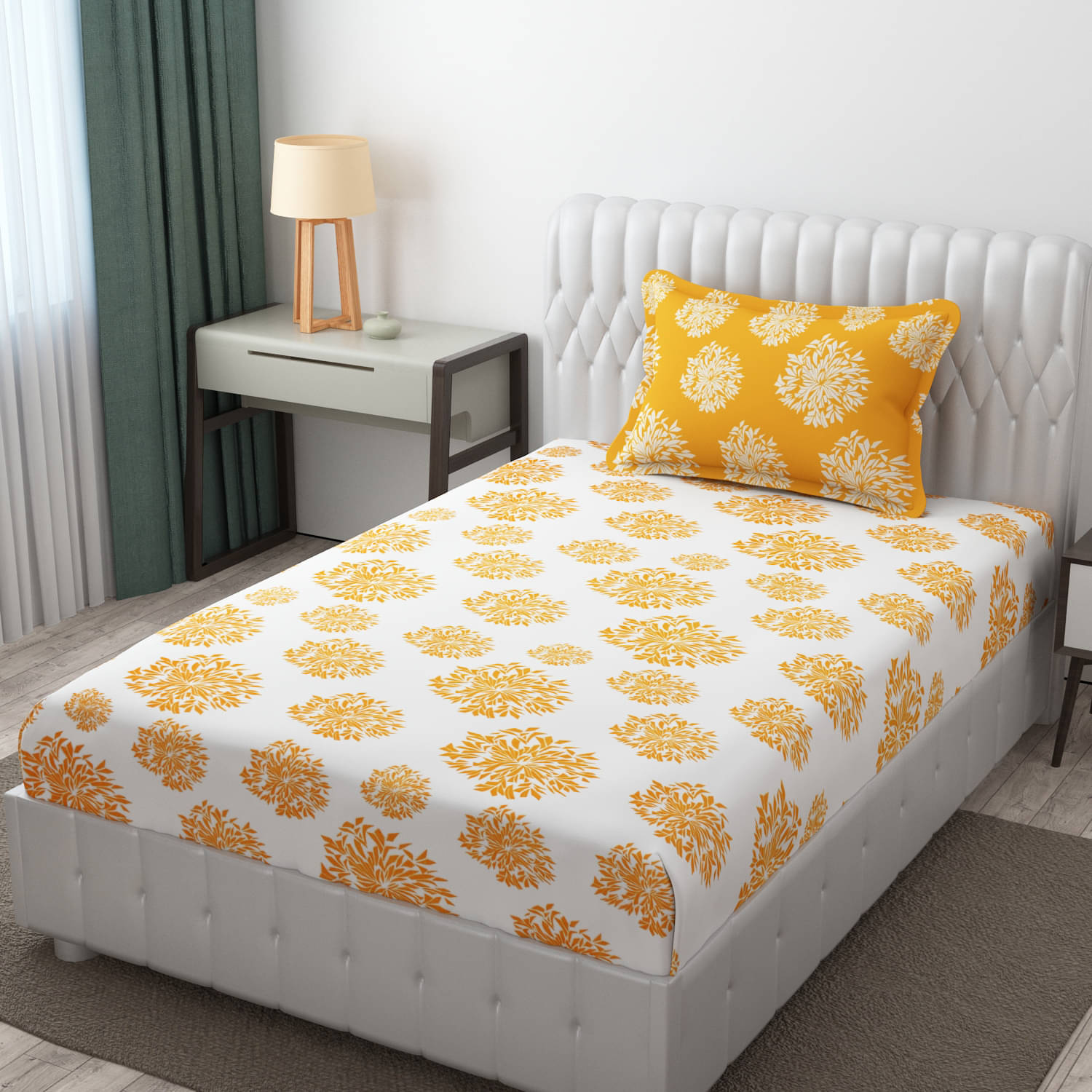     			HIDECOR Microfiber 1 Single Bedsheet with 1 Pillow Cover ( Multicolor )