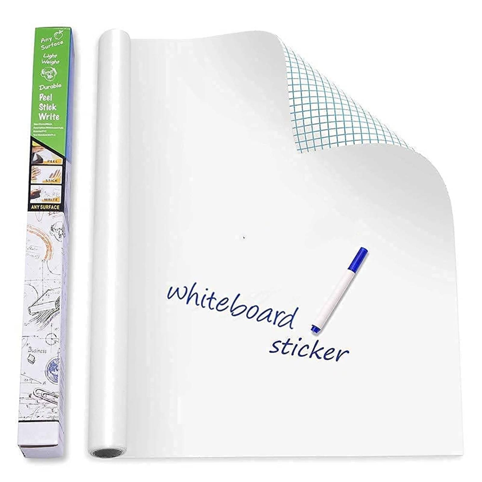     			House of Quirk White Board Vinyl Wall Sticker Removable Decal Chalkboard (45 X 200 Cm)