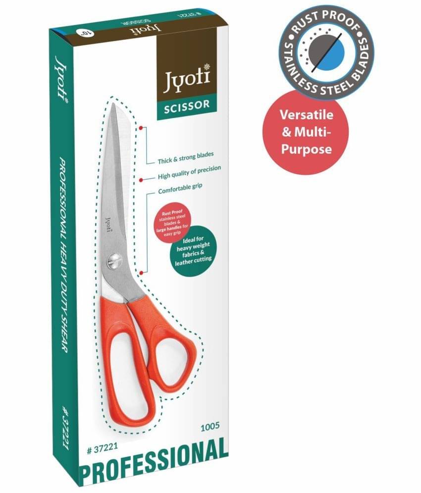 Jyoti Scissor for Professional Use - 1005 (10 Inch) Stainless Steel Blades with Plastic Handle, Thick & Strong Blades - Pack of 1 Jyoti Scissor for Professional Use - 1005 (10 Inch) Stainless Steel Blades with Plastic Handle, Thick & Strong Blades - Pack of 1