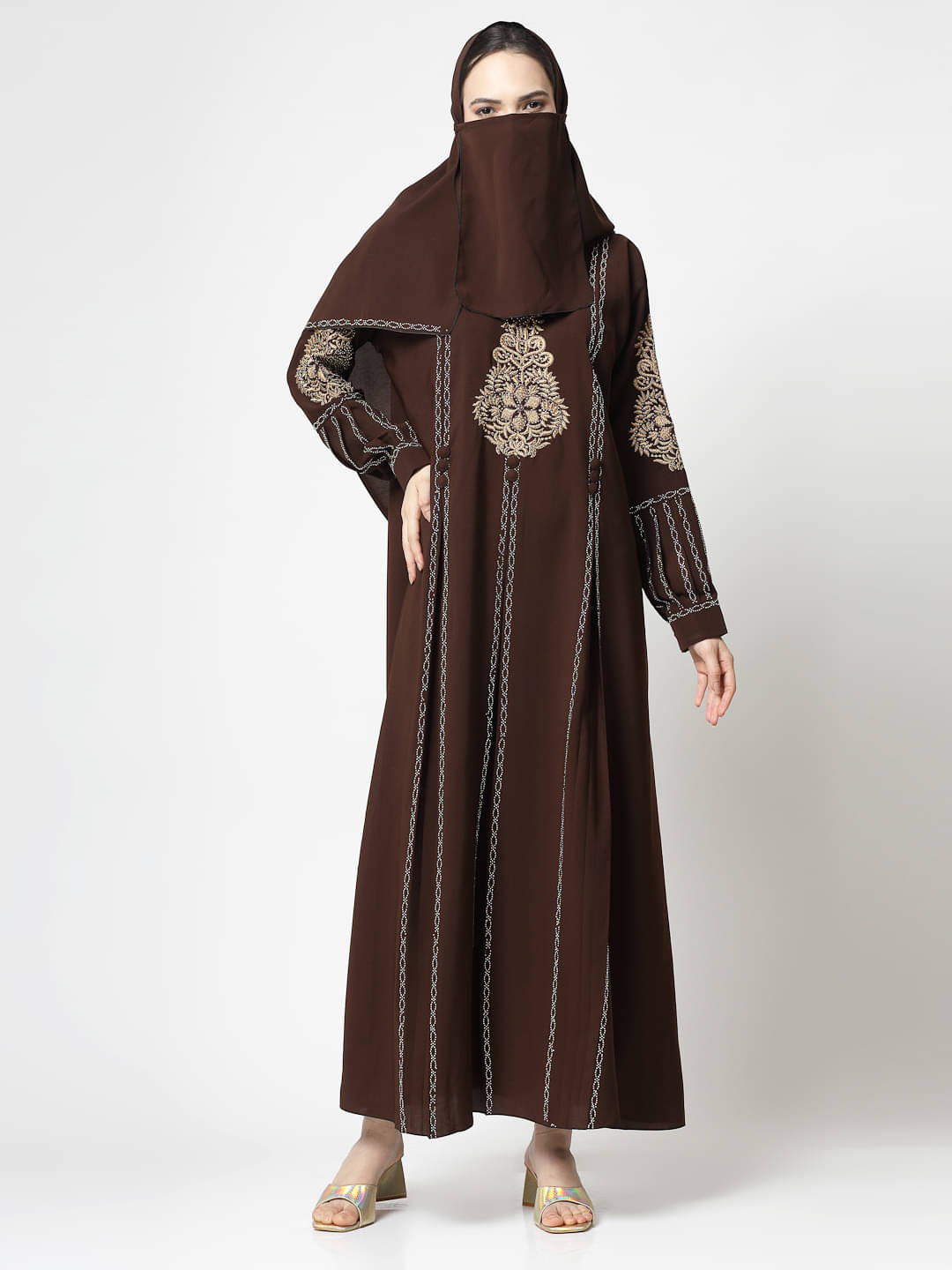     			Klotthe Maroon Polyester Unstitched Burqas without Hijab - Single