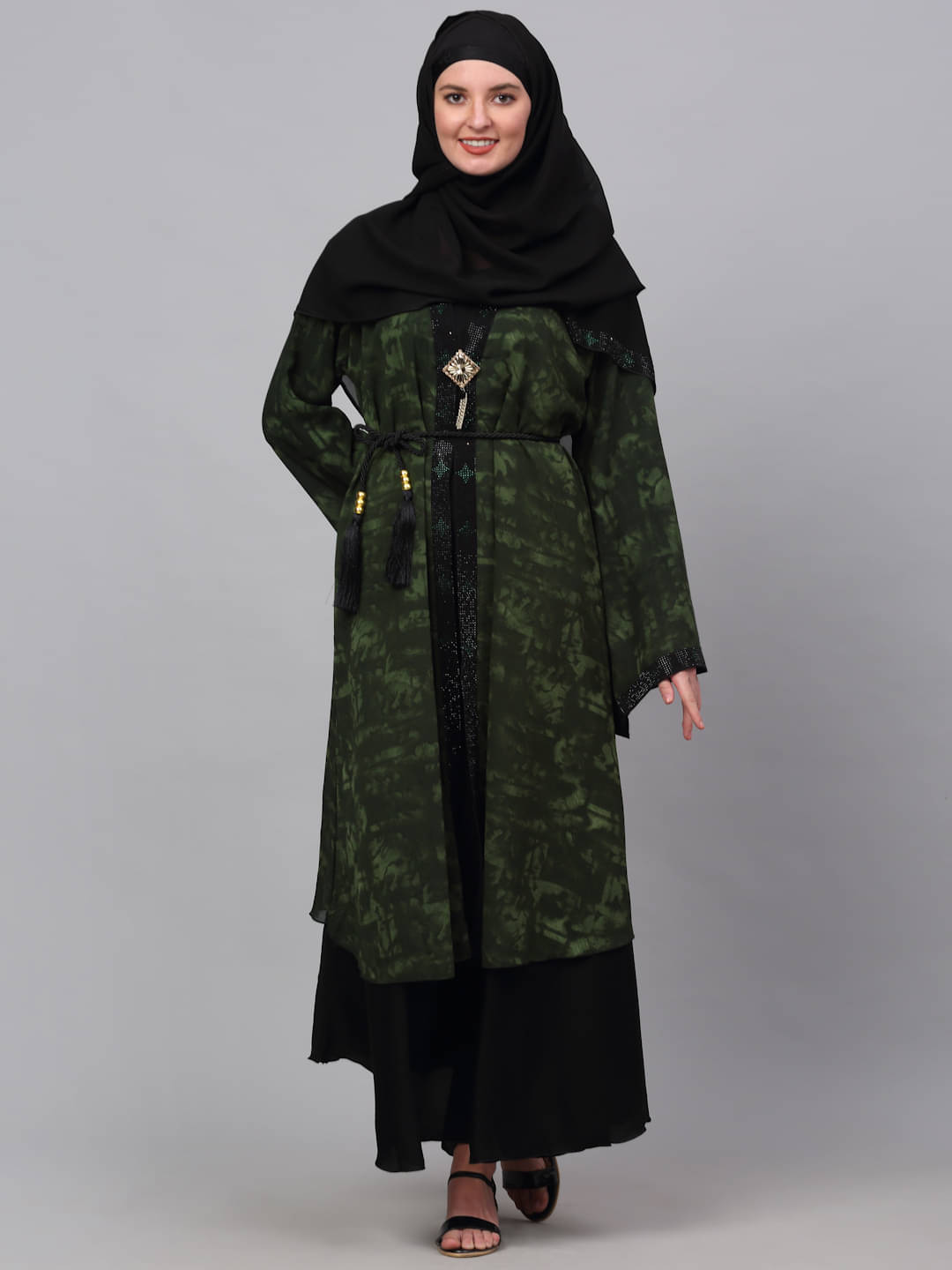     			Klotthe Multicoloured Polyester Unstitched Burqas without Hijab - Single