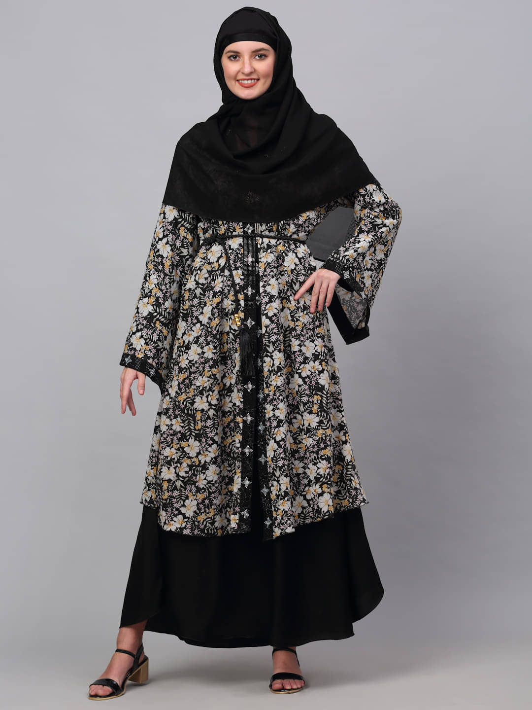     			Klotthe Multicoloured Polyester Unstitched Burqas without Hijab - Single