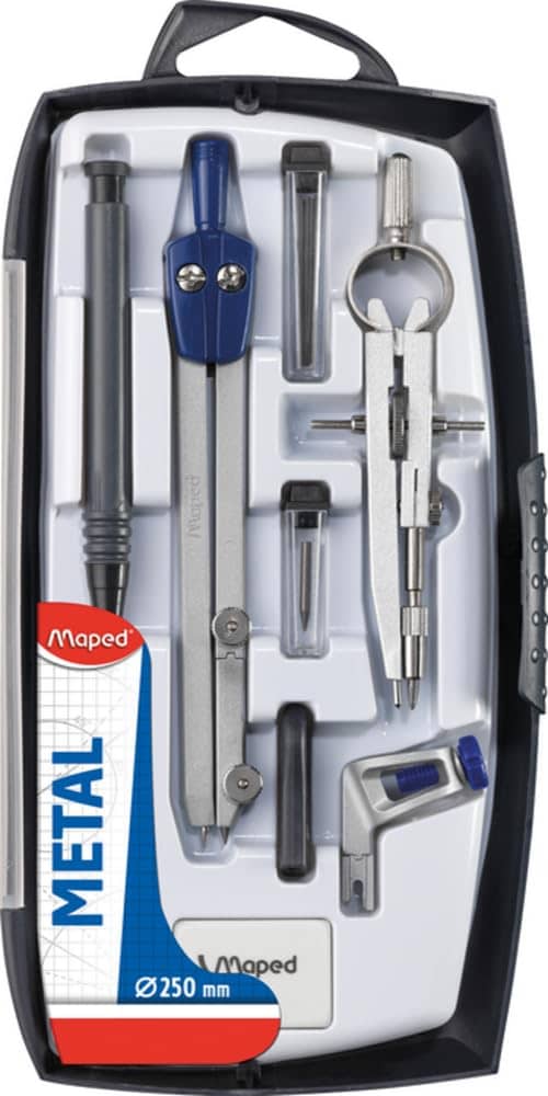 Maped Leg Compass Set| Metal Compass Box|Die Casted Compass | Heavy Duty Compass Box | Smart Compass Box