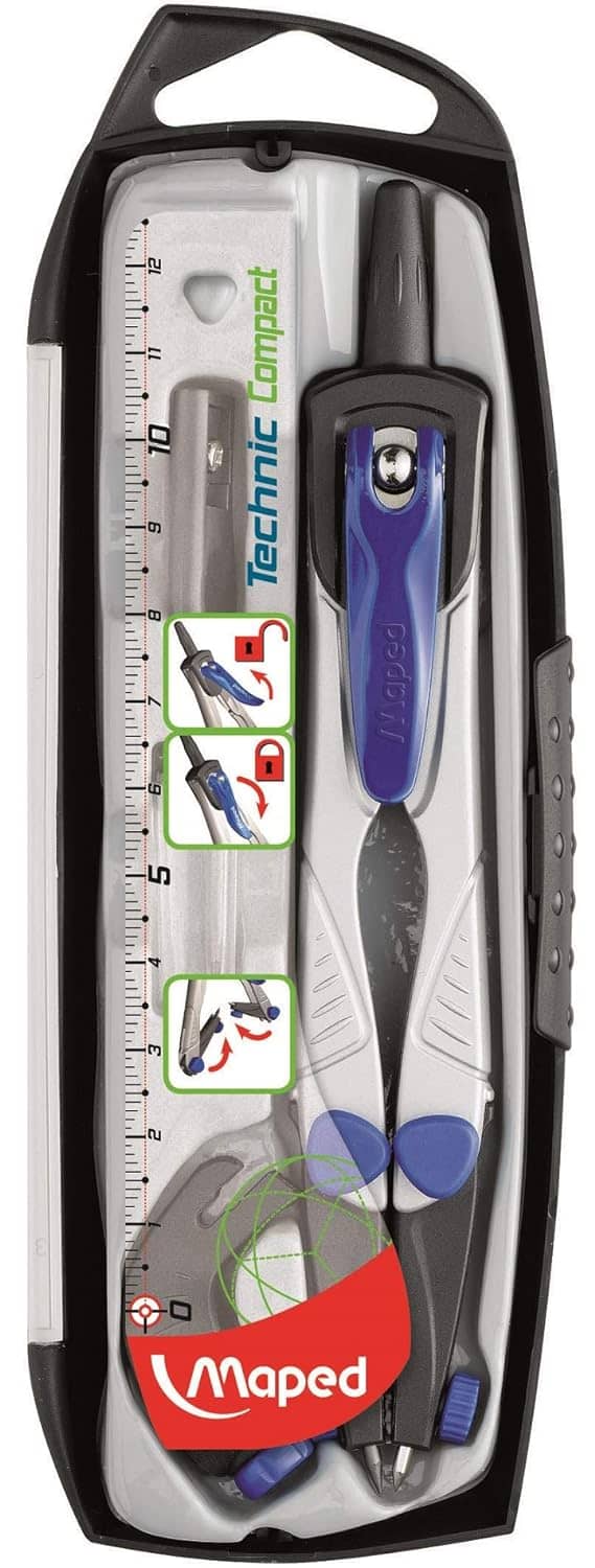 Maped Technic Compact Compass Case - 4 Pieces