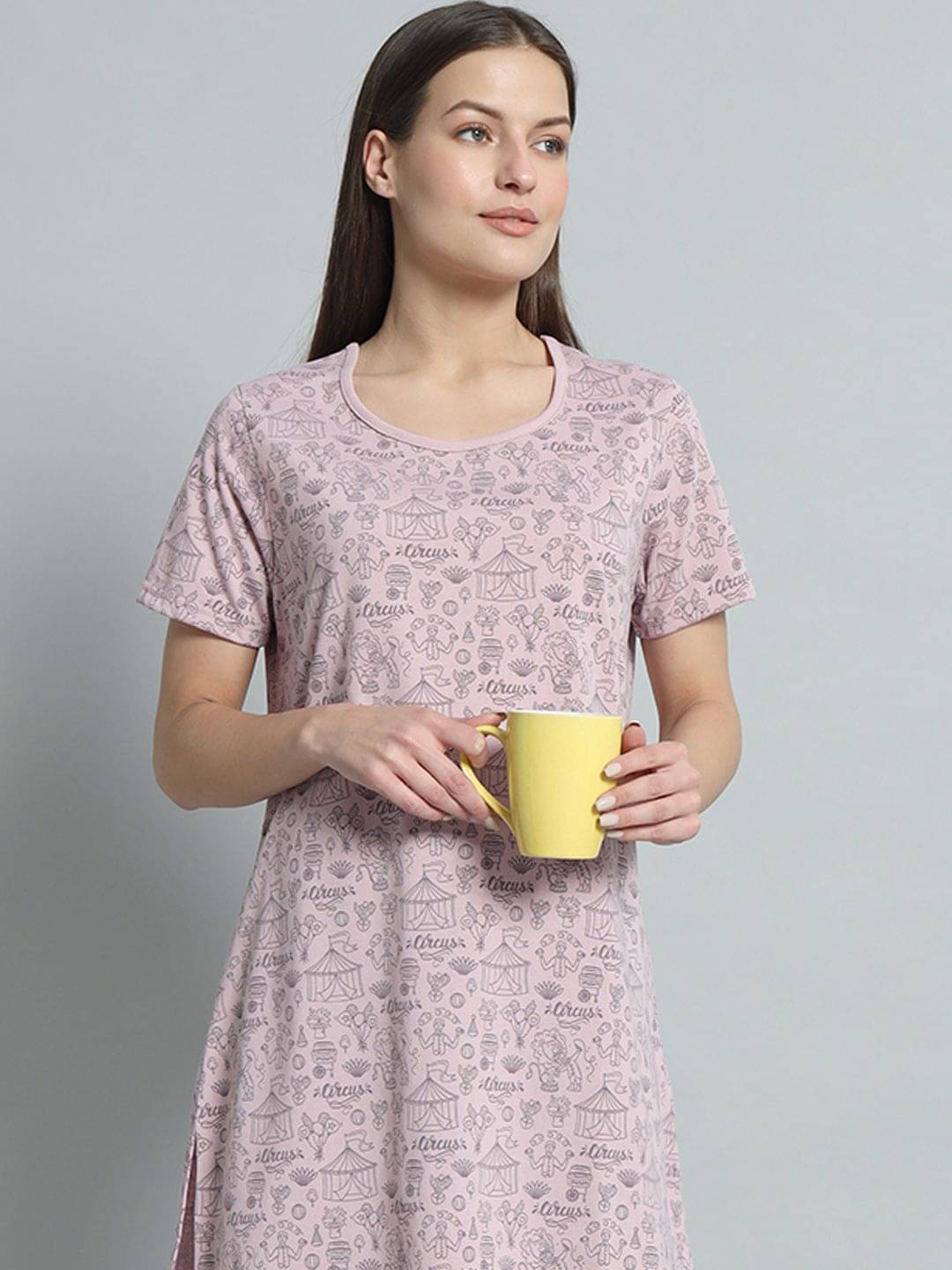OGEN Women Cotton Blend Printed Regular Fit Round Neck T-Shirt ( Pink ) OGEN Women Cotton Blend Printed Regular Fit Round Neck T-Shirt ( Pink )