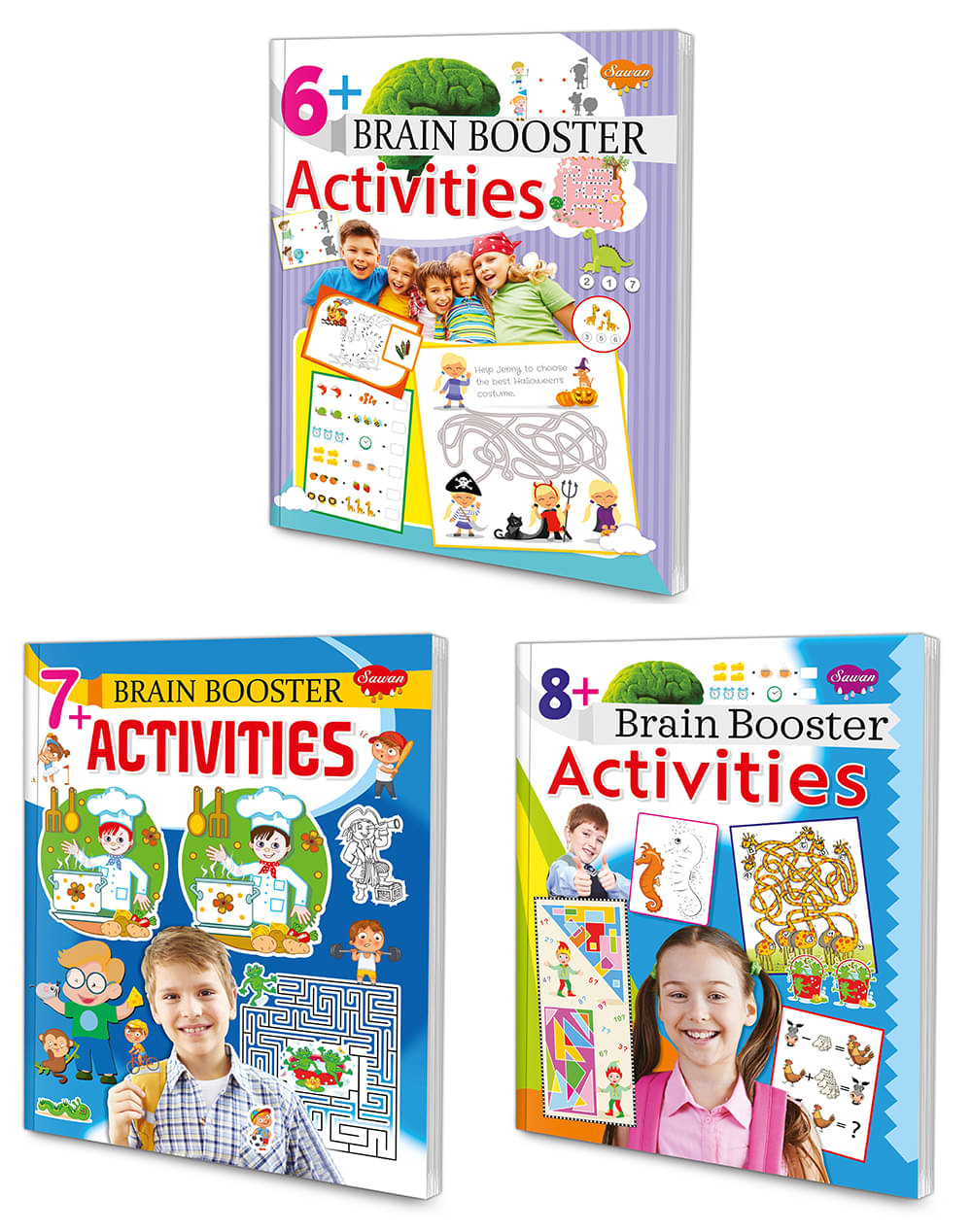     			Sawan Present Set Of 3 Brain Booster Activity Books | 6+ Brain Booster Activity, 7+ Brain Booster Activity And 8+ Brain Booster Activity Books (Perfect Binding, Manoj Publications Editorial Board)