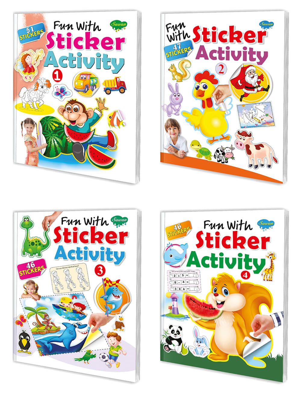 Sawan Present Set Of 4 Book Fun With Sticker Activity Books | Fun With Sticker Activity-1 To 4 (Pin Binding, Manoj Publications Editorial Board) Sawan Present Set Of 4 Book Fun With Sticker Activity Books | Fun With Sticker Activity-1 To 4 (Pin Binding, Manoj Publications Editorial Board)