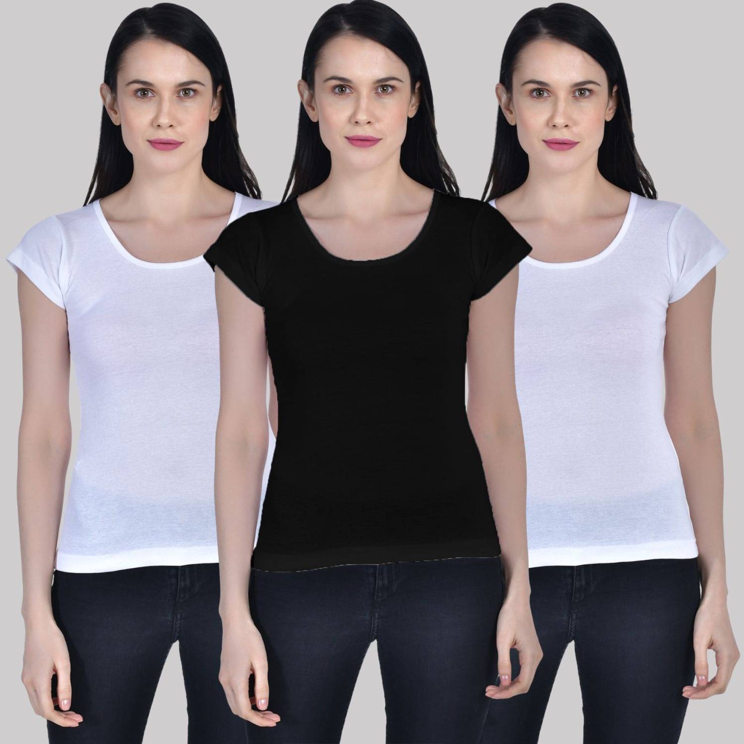 AIMLY Cap Sleeve Cotton Camisoles - White Pack of 3 AIMLY Cap Sleeve Cotton Camisoles - White Pack of 3