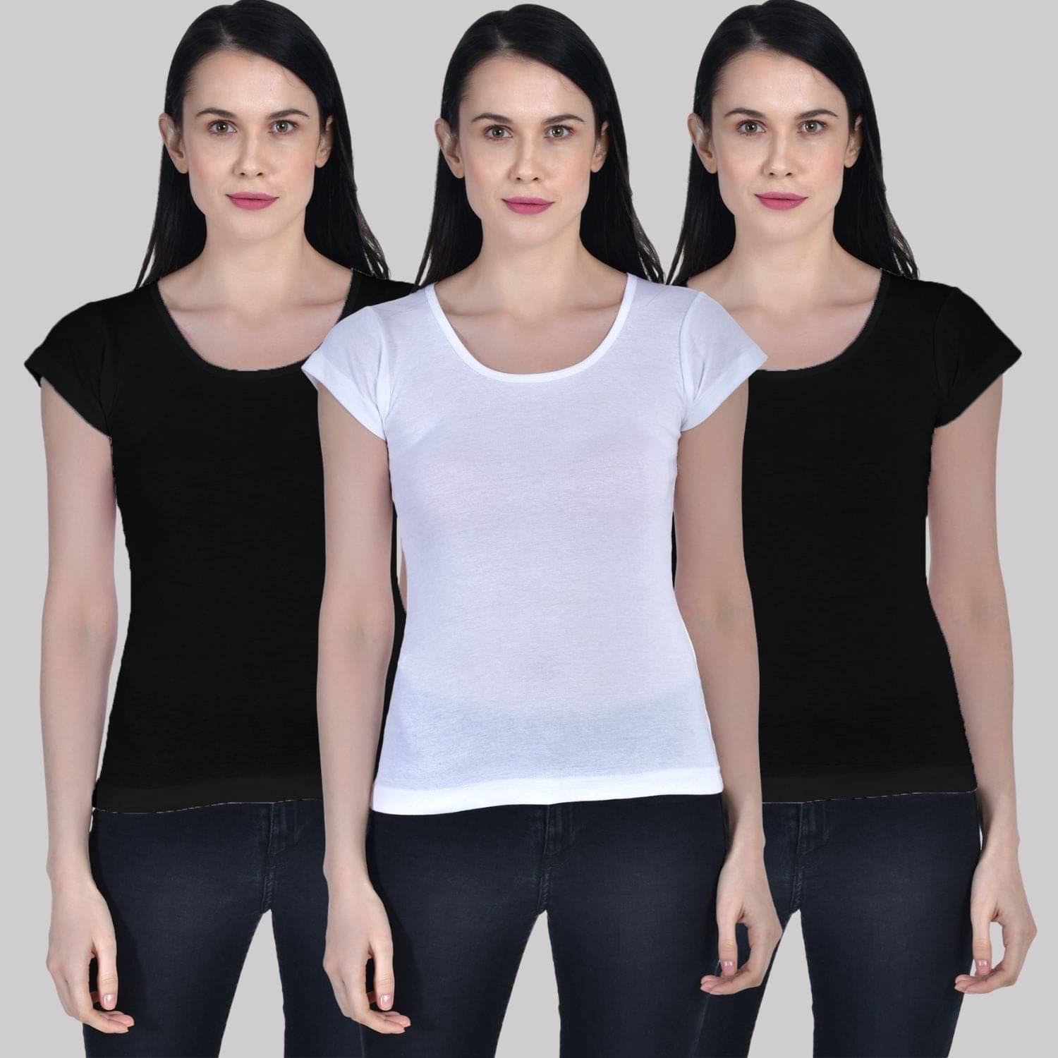     			AIMLY Cap Sleeve Cotton Camisoles - Black Pack of 3