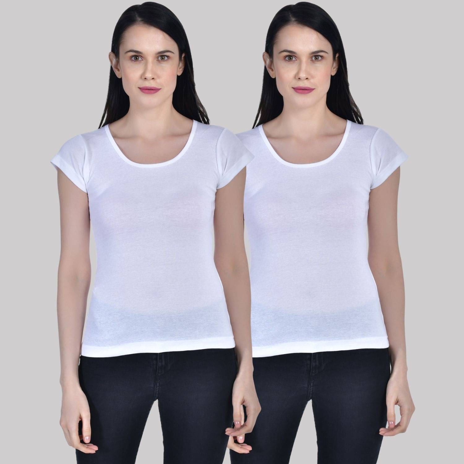AIMLY Cap Sleeve Cotton Camisoles - White Pack of 2     			AIMLY Cap Sleeve Cotton Camisoles - White Pack of 2