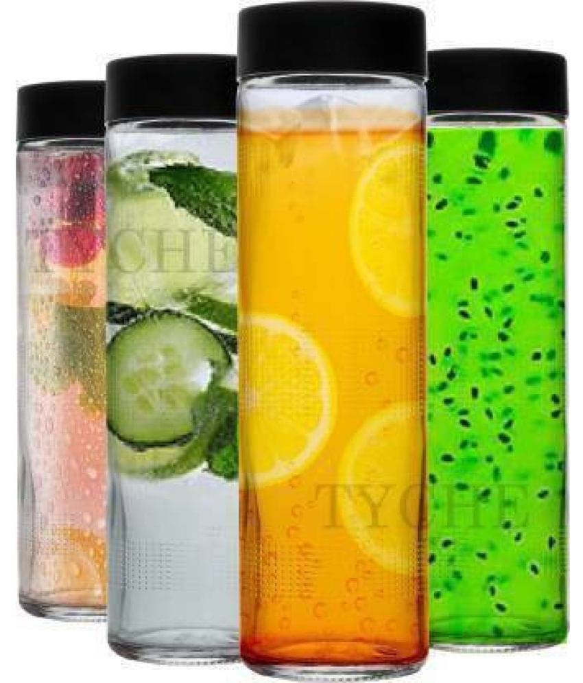     			CROCO JAR Pack of 4 Glass Water Bottle 750 ML. Transparent Glass Water Bottle 750 mL ( Set of 4 )