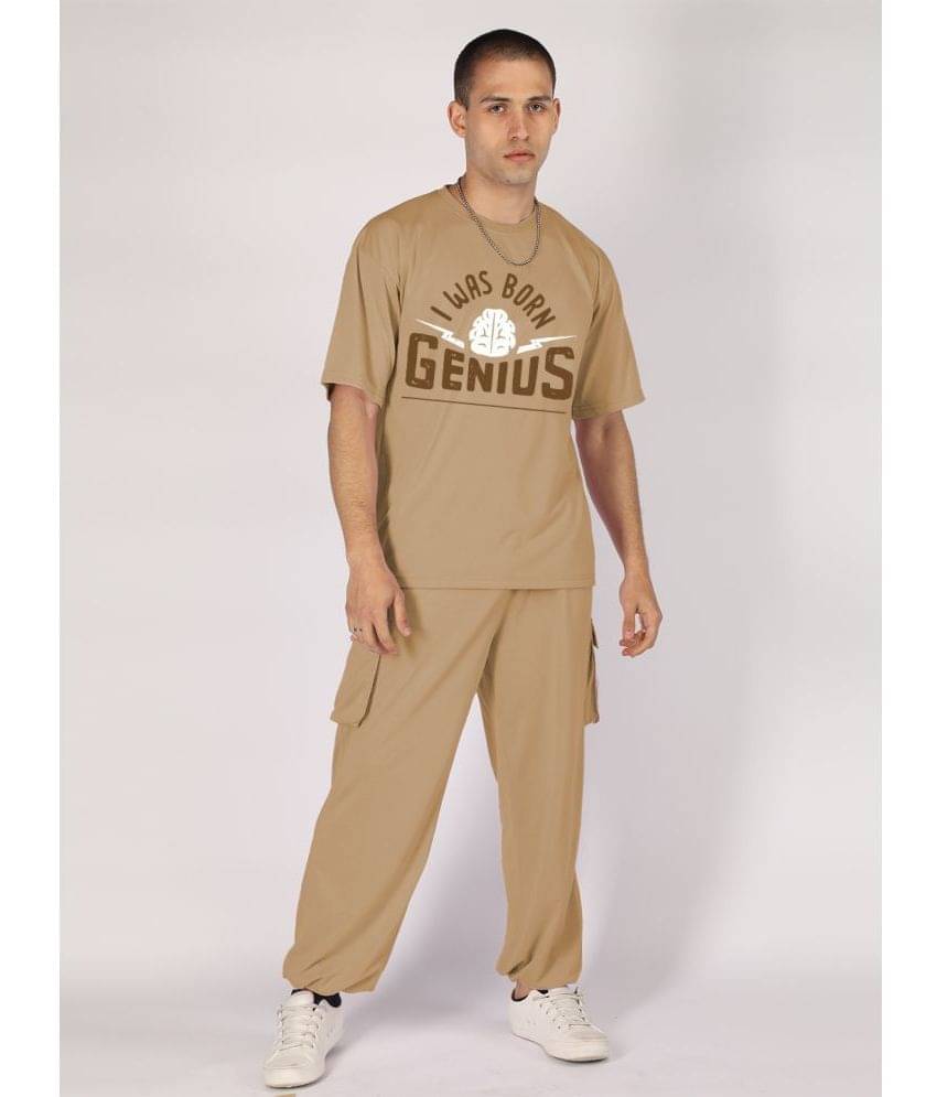 Chkokko Khaki Cotton Blend Regular Fit Men's Tracksuit ( Pack of 1 ) Chkokko Khaki Cotton Blend Regular Fit Men's Tracksuit ( Pack of 1 )