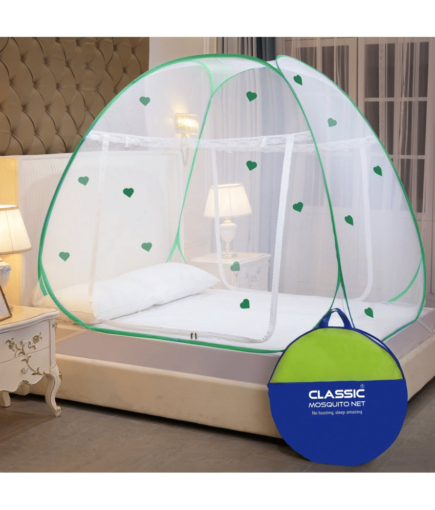 Classic Mosquito Net, Machardani - Green Polycotton Foldable Mosquito Net, Machardani ( Pack of 1 ) Classic Mosquito Net, Machardani - Green Polycotton Foldable Mosquito Net, Machardani ( Pack of 1 )